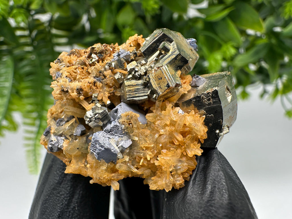 Quartz with Pyrite,Galena,iron oxide Specimen: Borieva Mine Crystal Decor