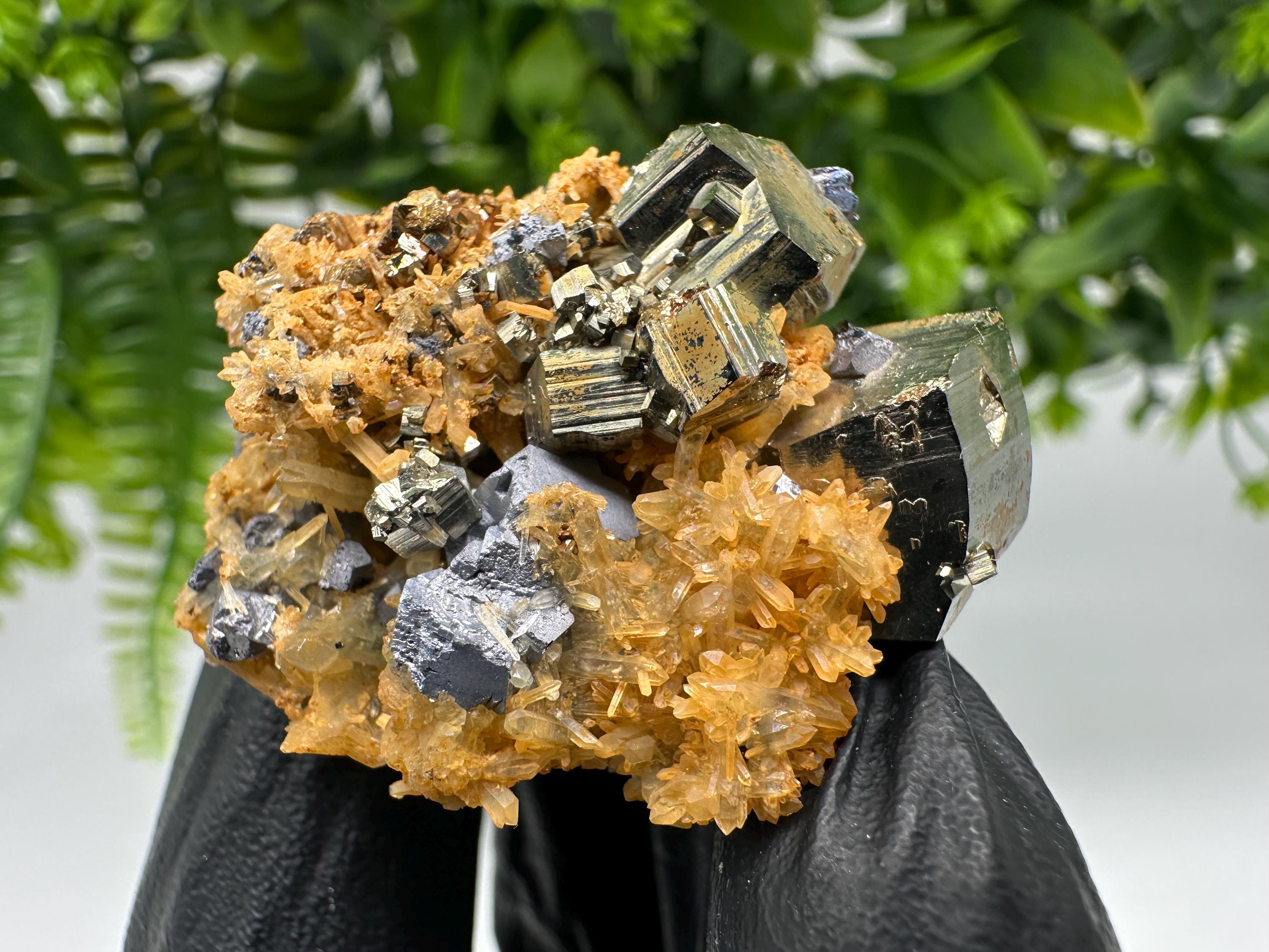 Quartz with Pyrite,Galena,iron oxide Specimen: Borieva Mine Crystal Decor