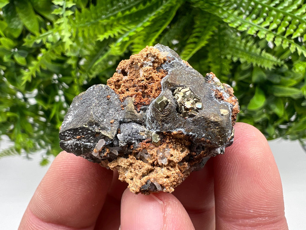Chalcopyrite with Hematite on Siderite, Bulgaria Mineral Specimen