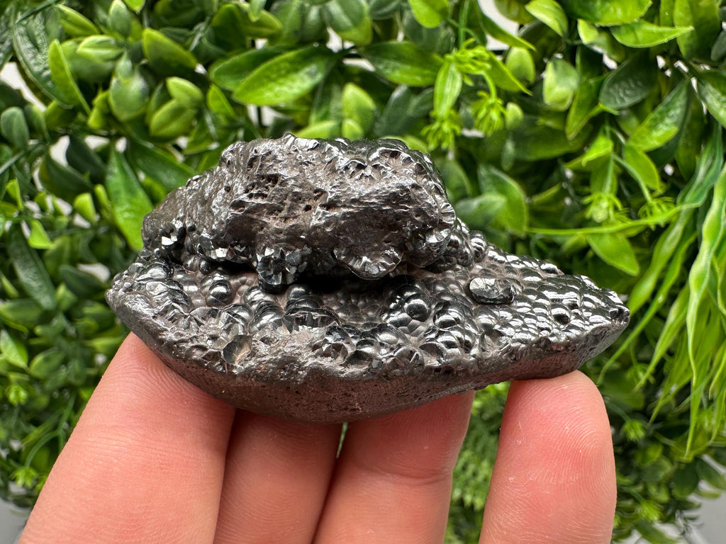 Botryoidal Black Hematite Specimen: Moroccan Crystal for Reiki Chakra