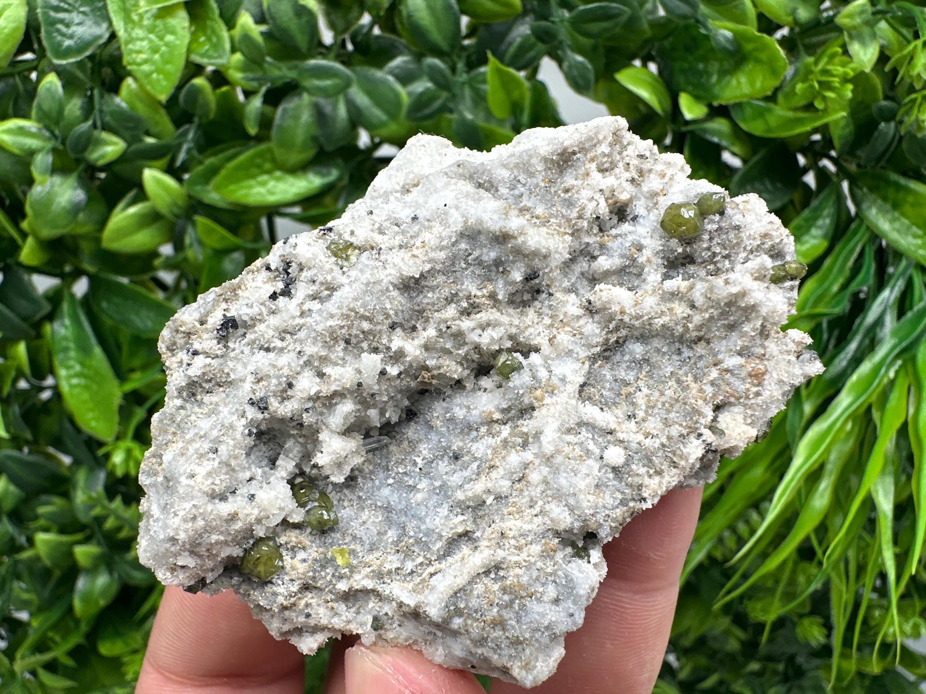 Cleiophane Sphalerite on Quartz: Green Crystal Mineral Specimen
