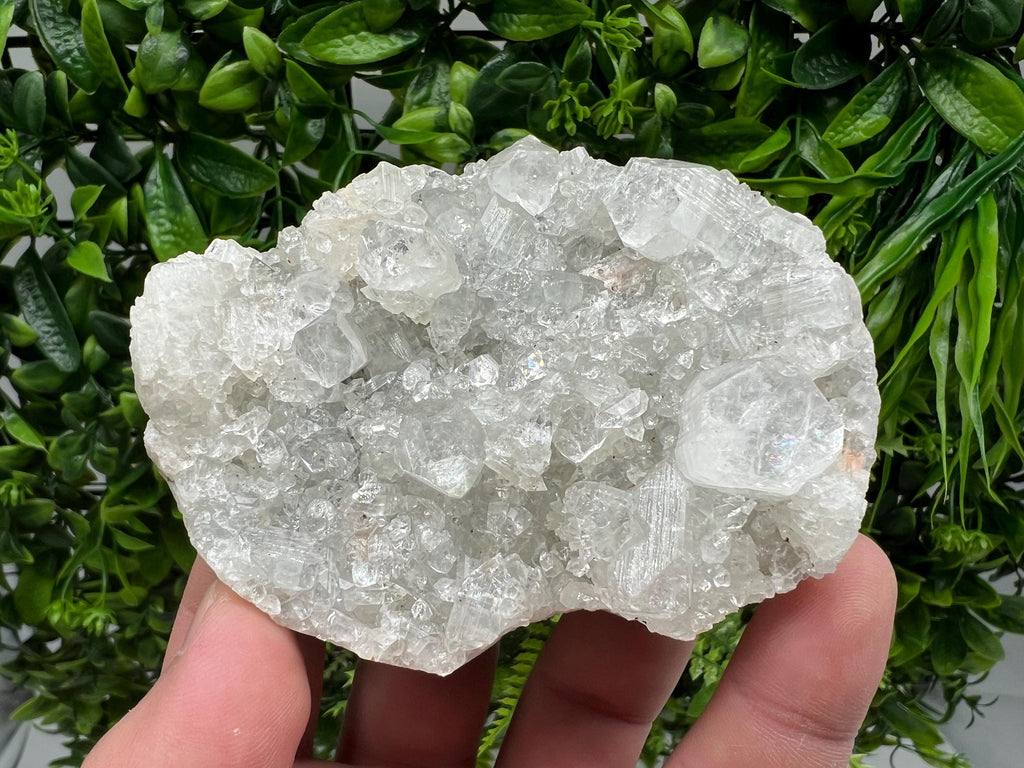 Transparent Apophyllite on Chalcedony, Natural Crystal Mineral Specimen, India