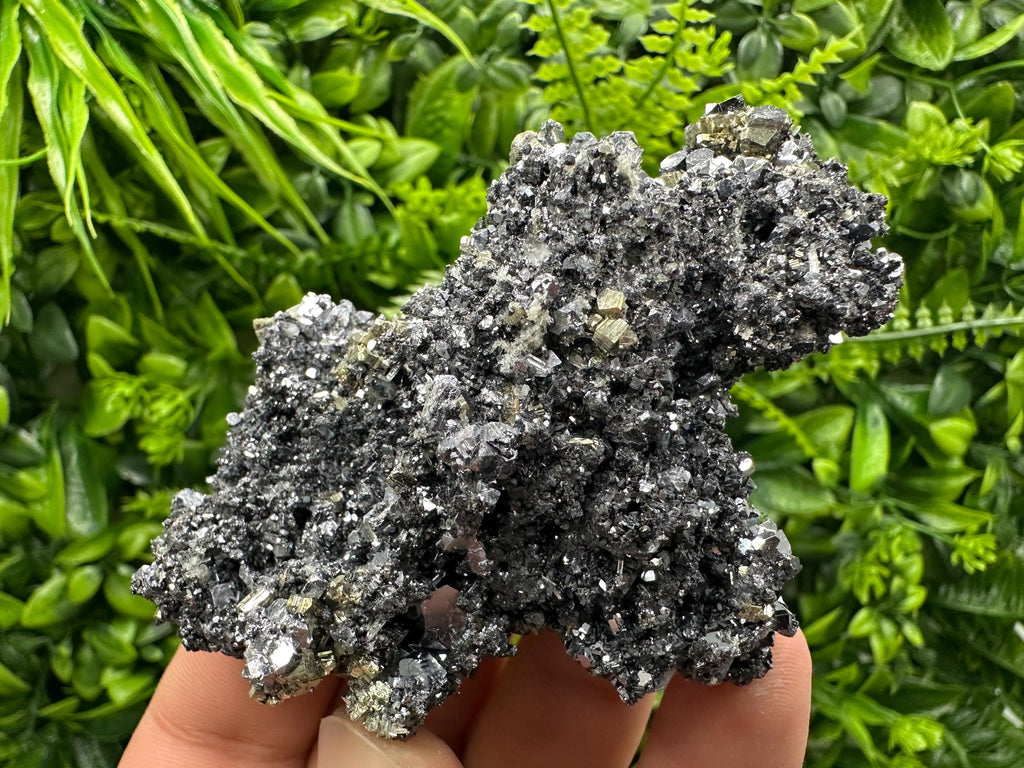 Pyrite on Sphalerite & Quartz, Borieva Mine Mineral Specimen