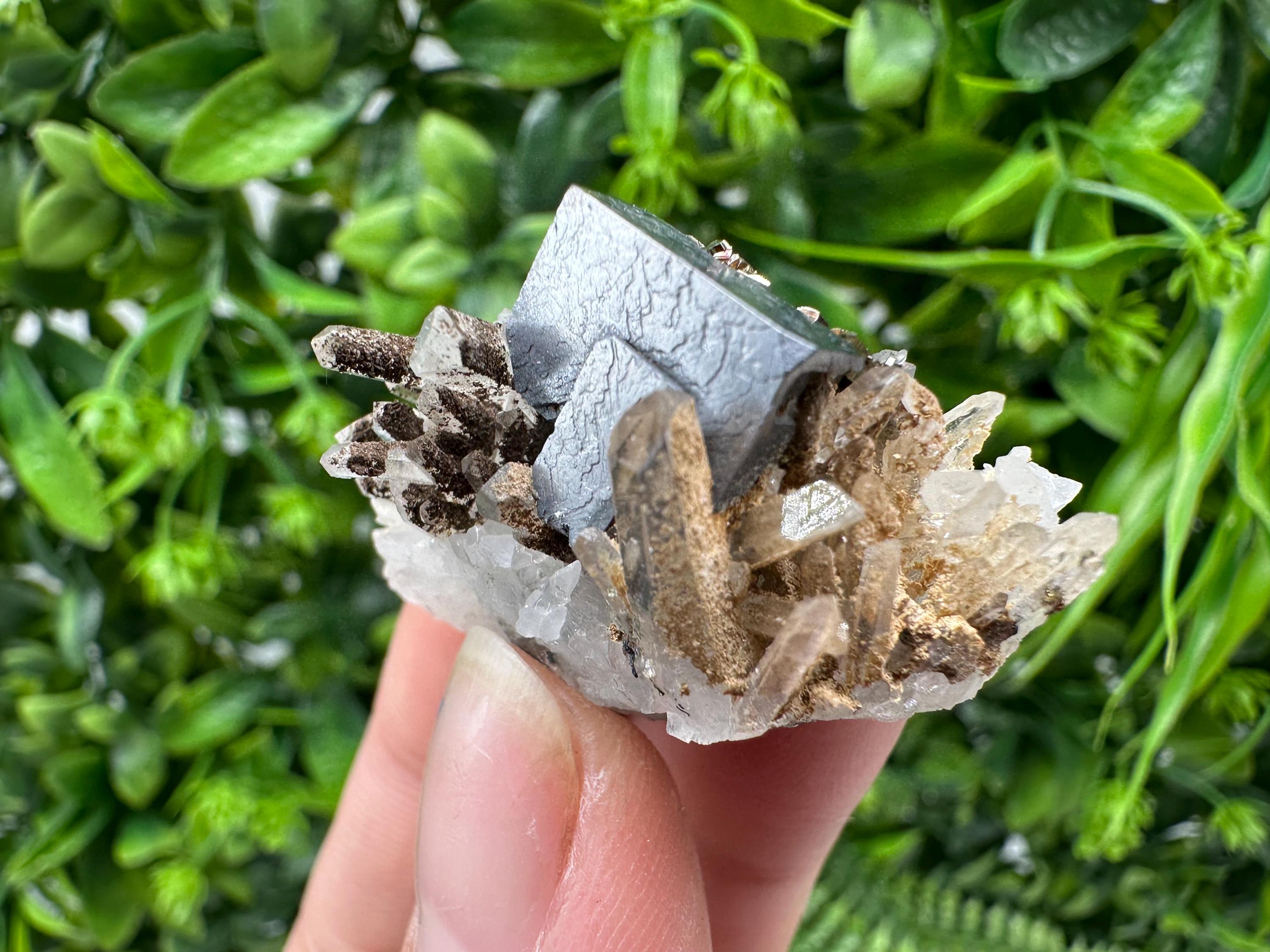 Stunning Galena,Sphalerite on Quartz whit Siderite from 9 th September mine,Madan,Bulgaria,Natural,collectible mineral specimen,home decor