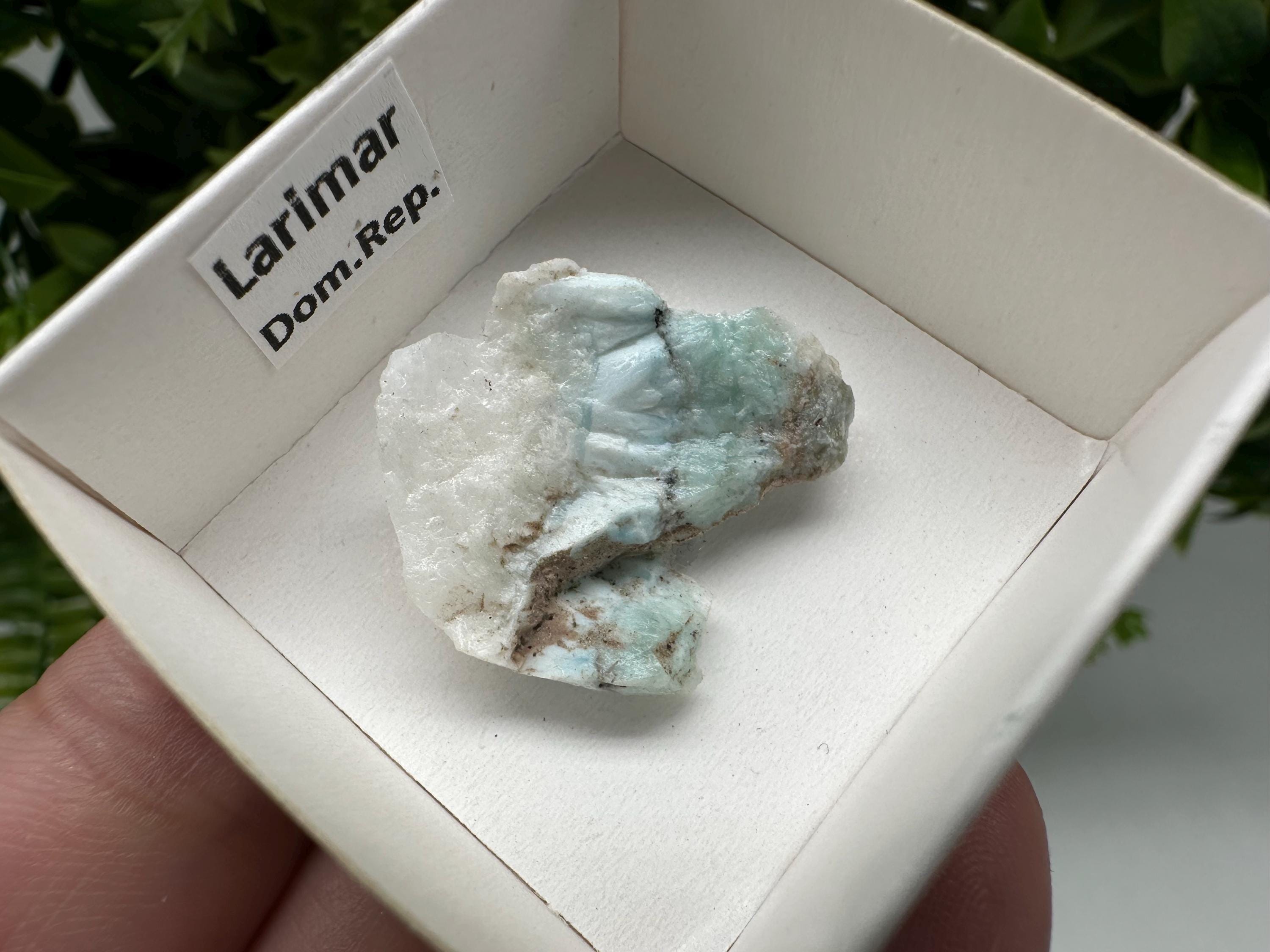 Rare Raw Larimar Specimen: Dominican Republic Crystal BOX 4/4 cm