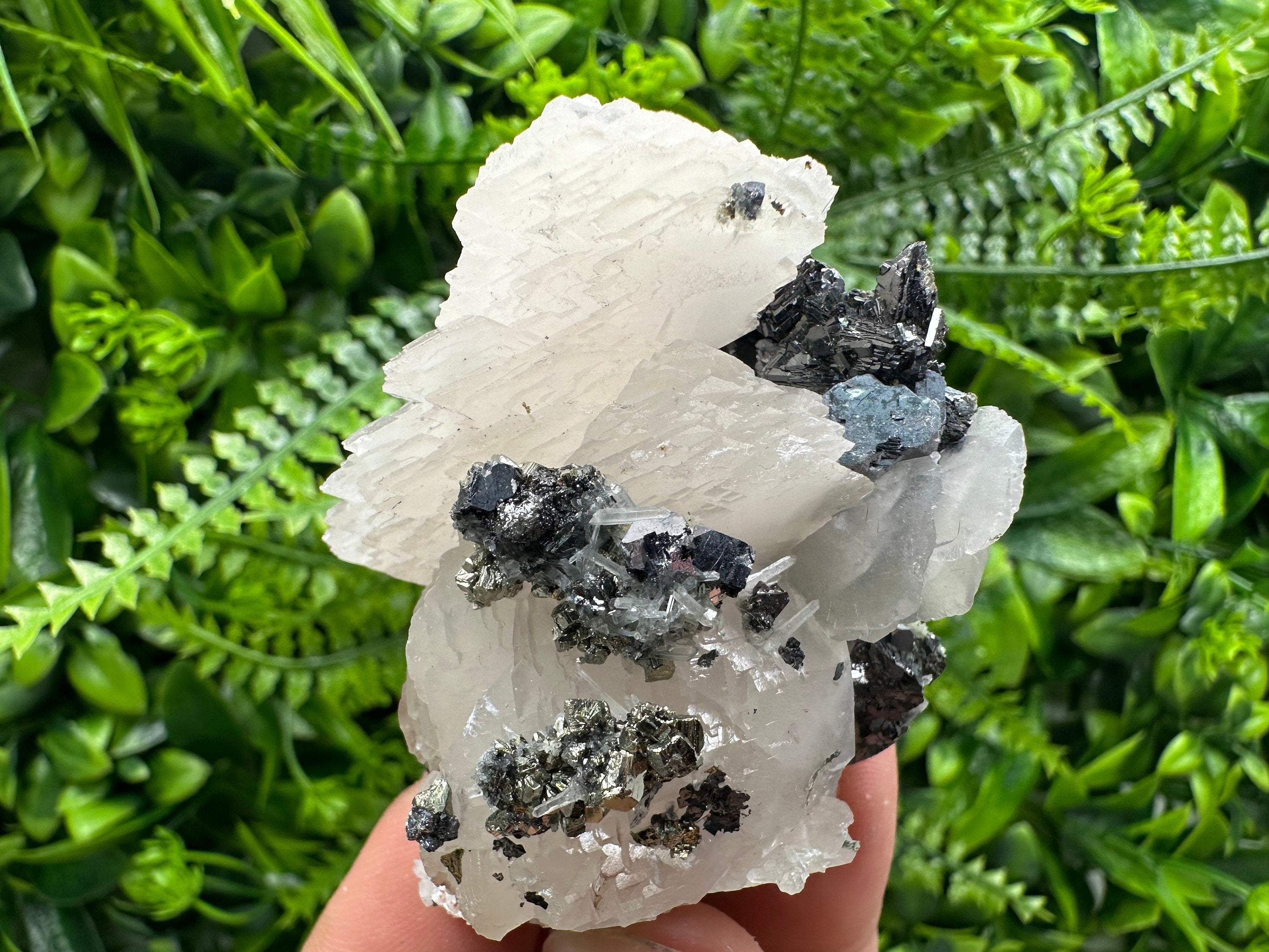 Galena Sphalerite Pyrite Quartz on Calcite, Bulgaria Mineral Specimen