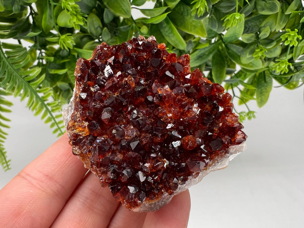 Citrine Crystal with Hematite Inclusions: Natural Phantom Cluster