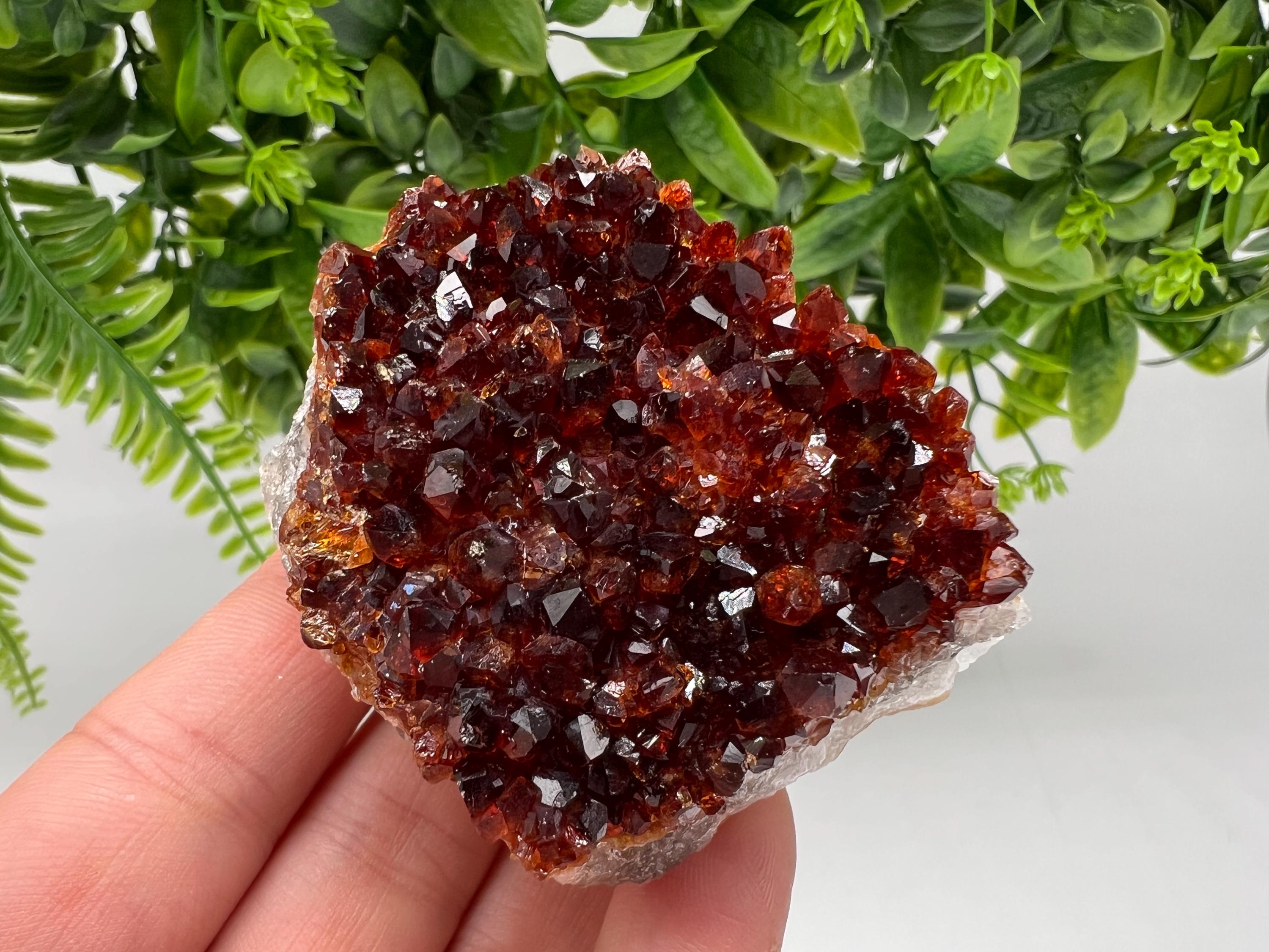 Citrine Crystal with Hematite Inclusions: Natural Phantom Cluster