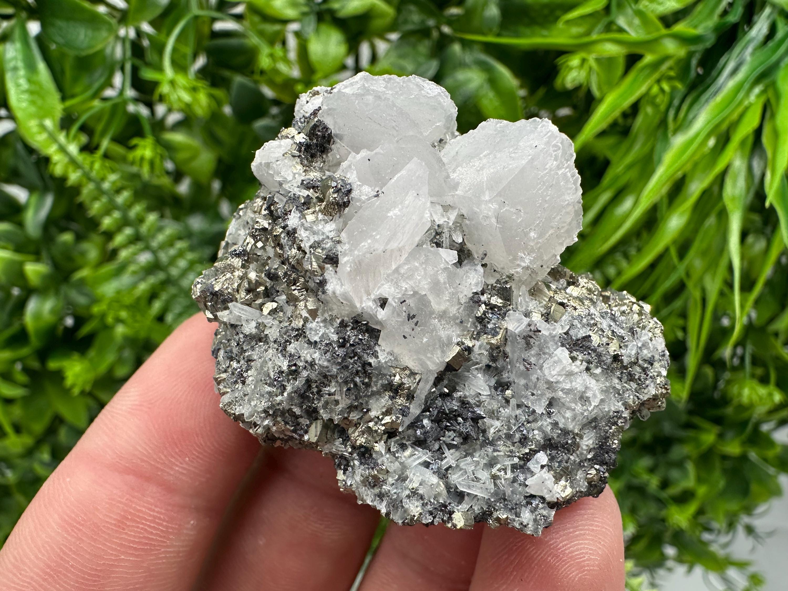Pyrite on Green Quartz, Borieva Mine Mineral Specimen