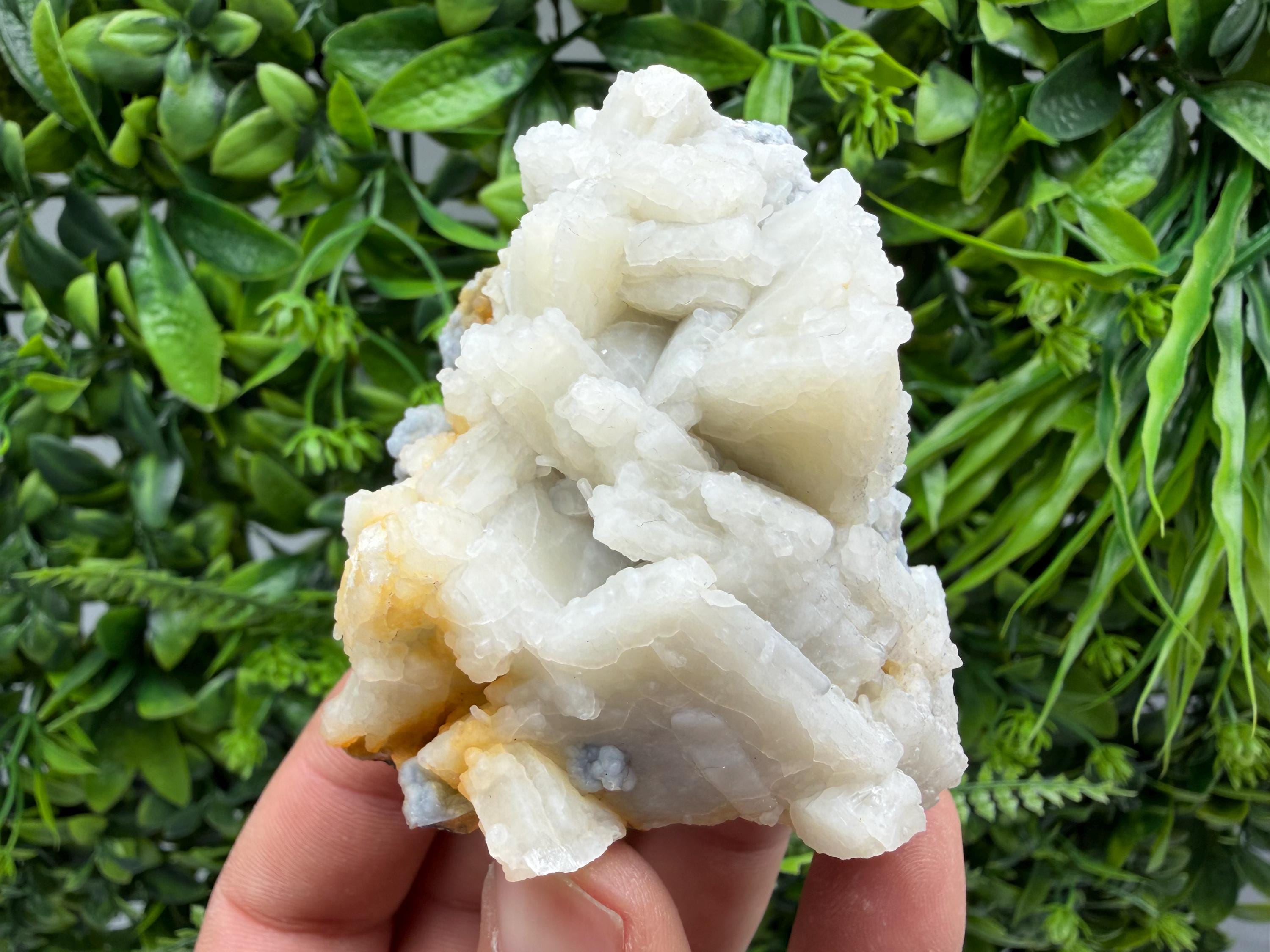 Rare Fluorescent Calcite after Barite on Chalcedony - Androvo Mine, Bulgaria