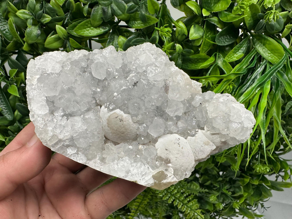 Transparent Apophyllite on Chalcedony, India Mineral Specimen