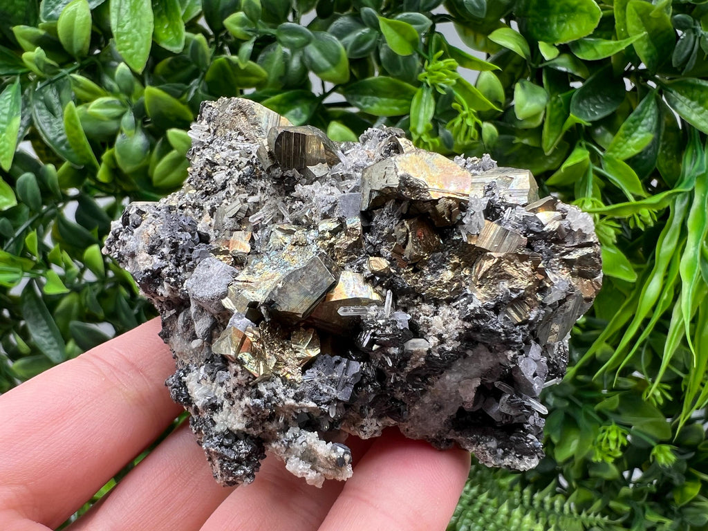 Stunning Pyrite on Quartz,Calcite from Borieva mine,Madan,Bulgaria,natural,collectible mineral specimen,home decor stone,collection crystal
