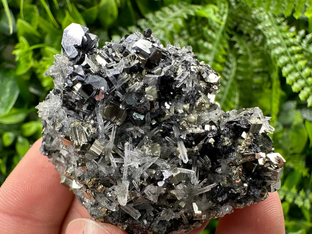 Galena Sphalerite Pyrite on Quartz: Borieva Mine Crystal Decor