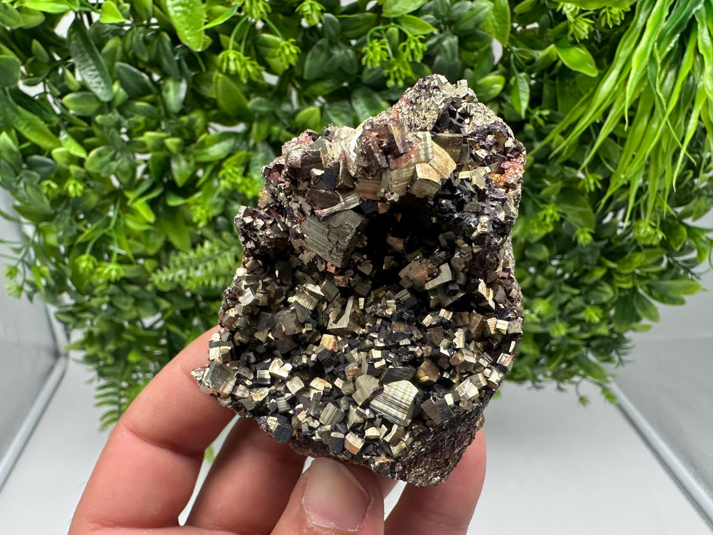 Rainbow Pyrite with Calcite, Natural Mineral Souvenir, Borieva Bulgaria