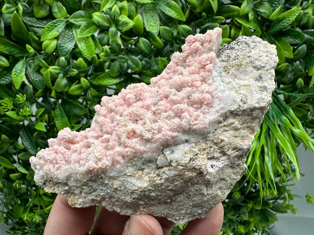 Rhodochrosite on Quartz, Starnica Mine, Bulgaria