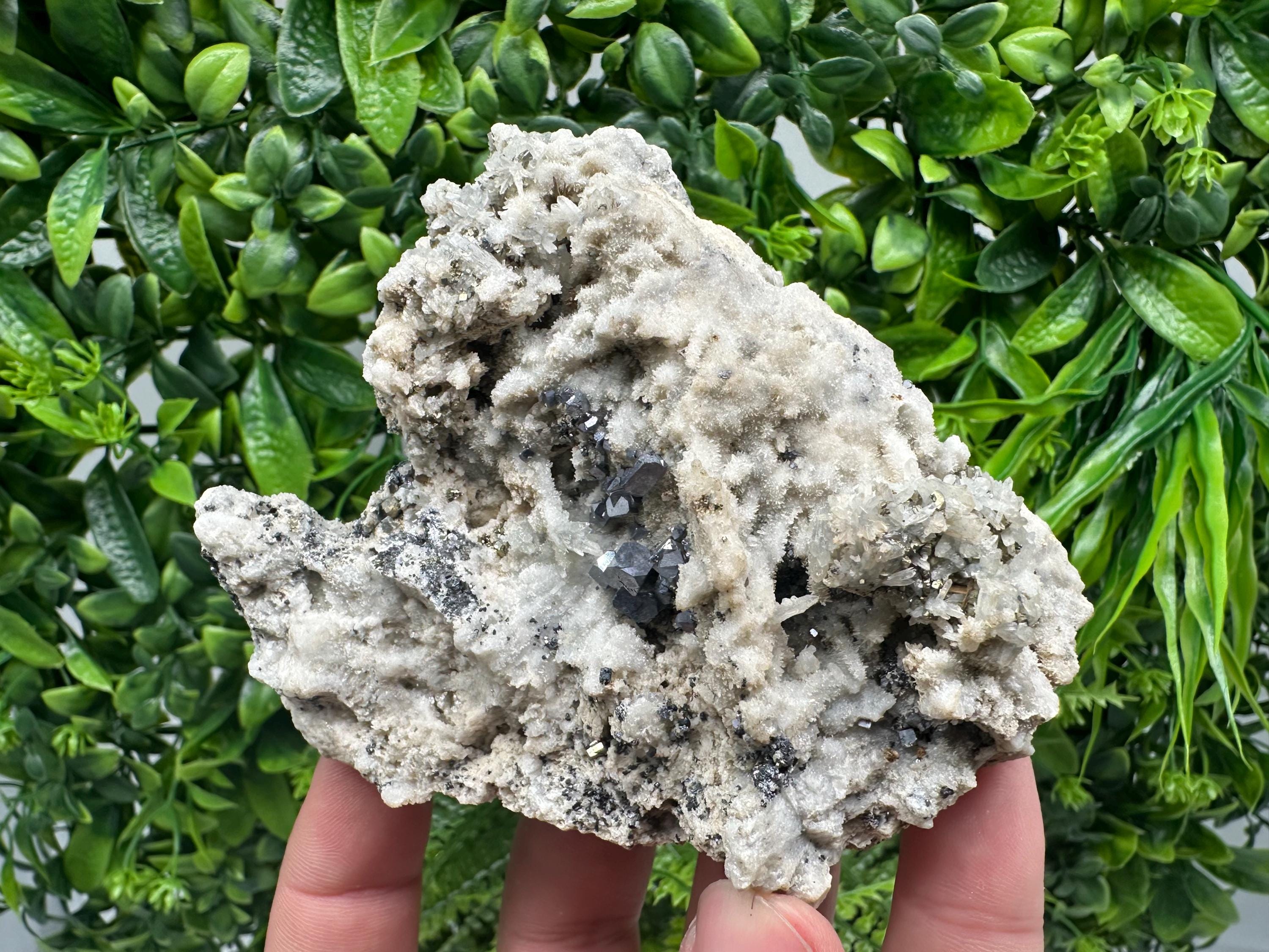 Galena Pyrite Chalcedony Quartz Mineral Specimen, Bulgaria