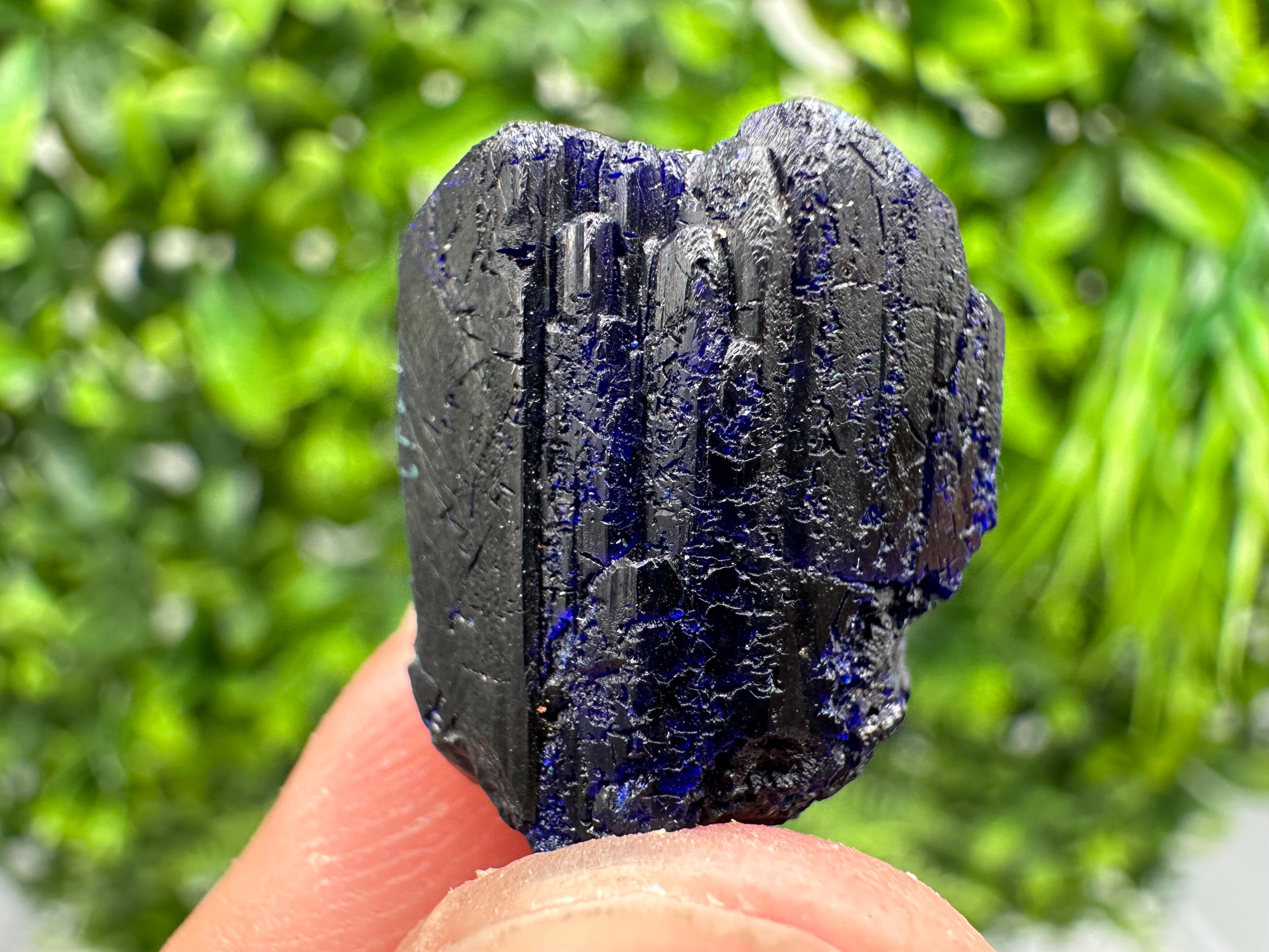 Crystallized Azurite-Kerrouchen,Morocco-Blue Azurite Specimen-High Quality Blue Azurite-Azurite Mineral Specimen, gemmy,lustrous of Azurite