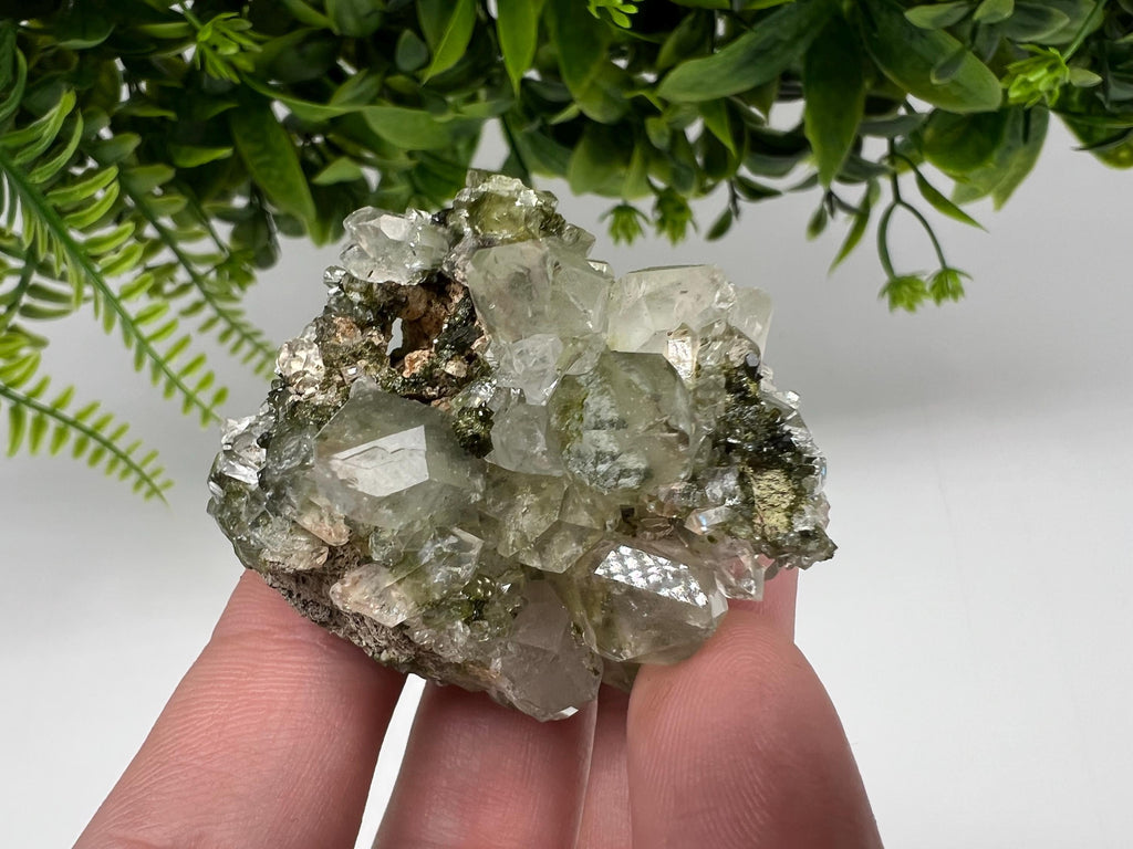 LARGE, Green Epidote with Quartz Crystals - Extremely Sparkly with Rainbows,souvenirs collection stone,gift,decor, Eastern Anatolian, Turkey