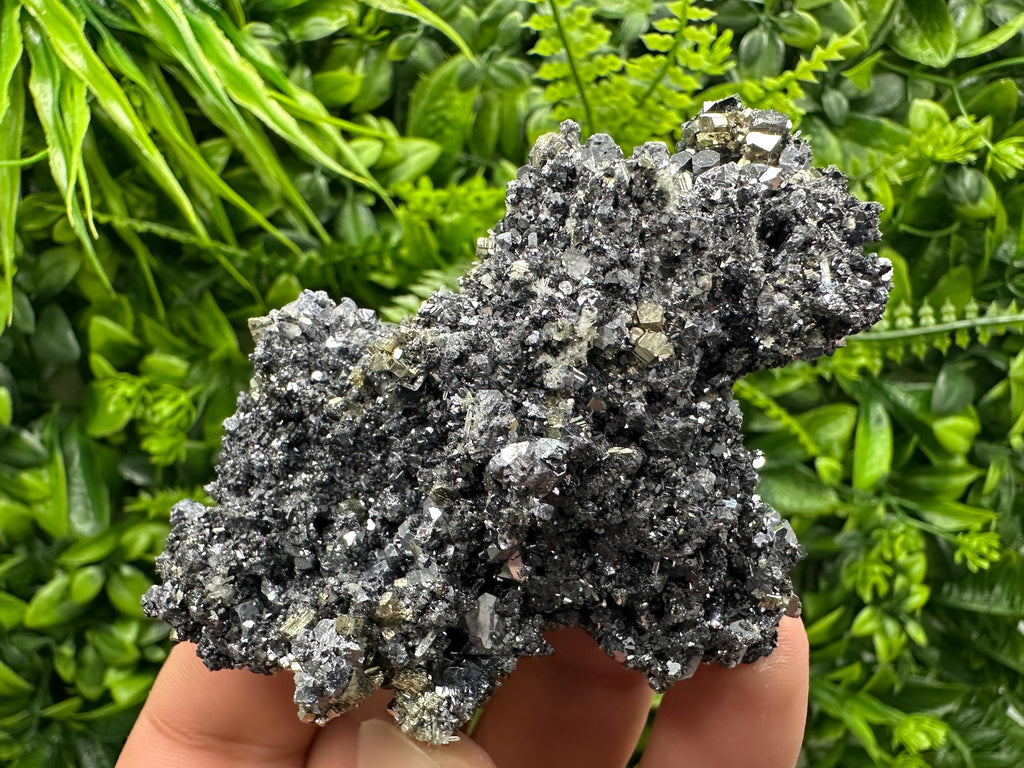 Pyrite on Sphalerite & Quartz, Borieva Mine Mineral Specimen