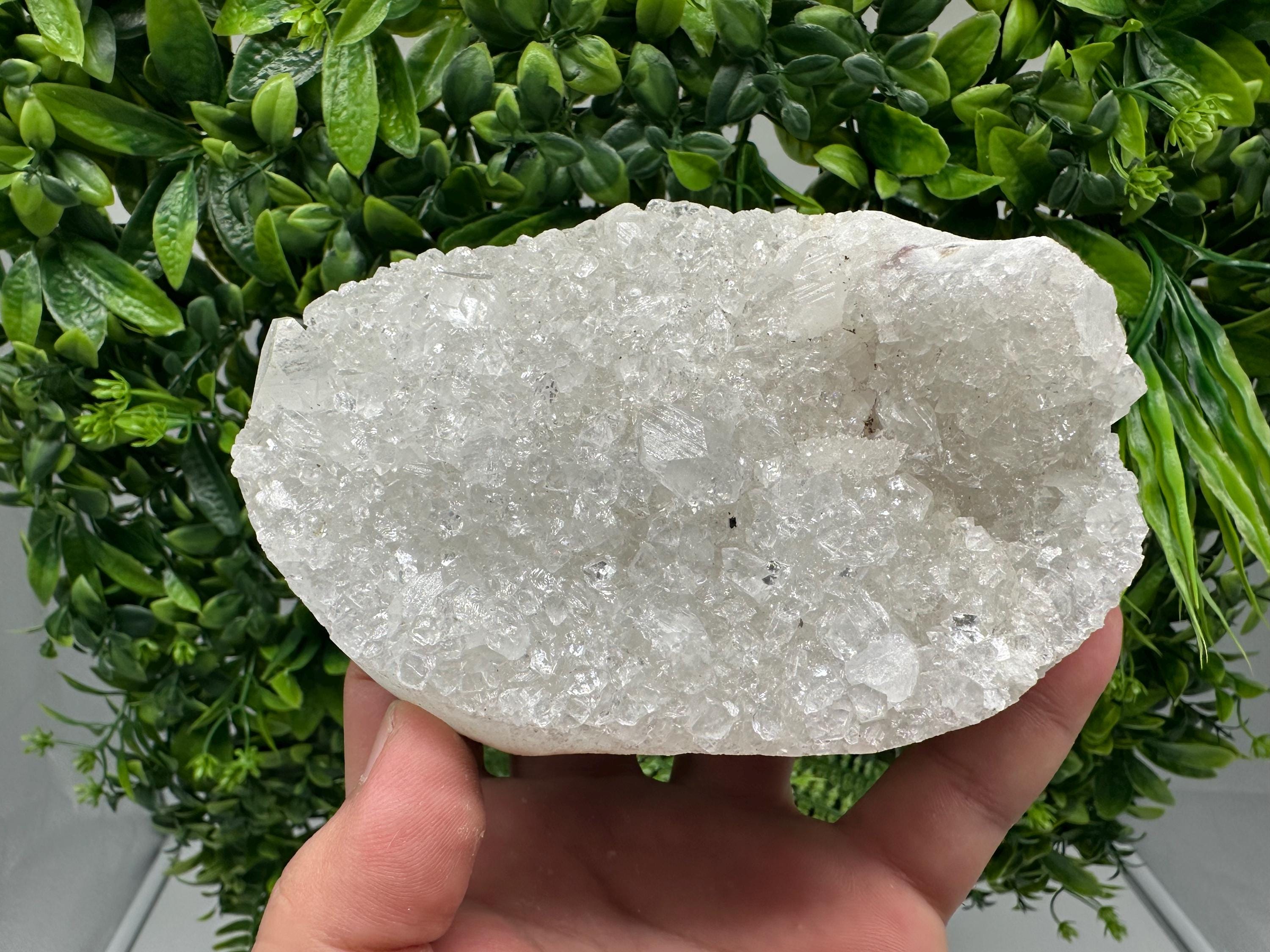 Apophyllite Stilbite on Chalcedony: Natural Mineral Specimen, India
