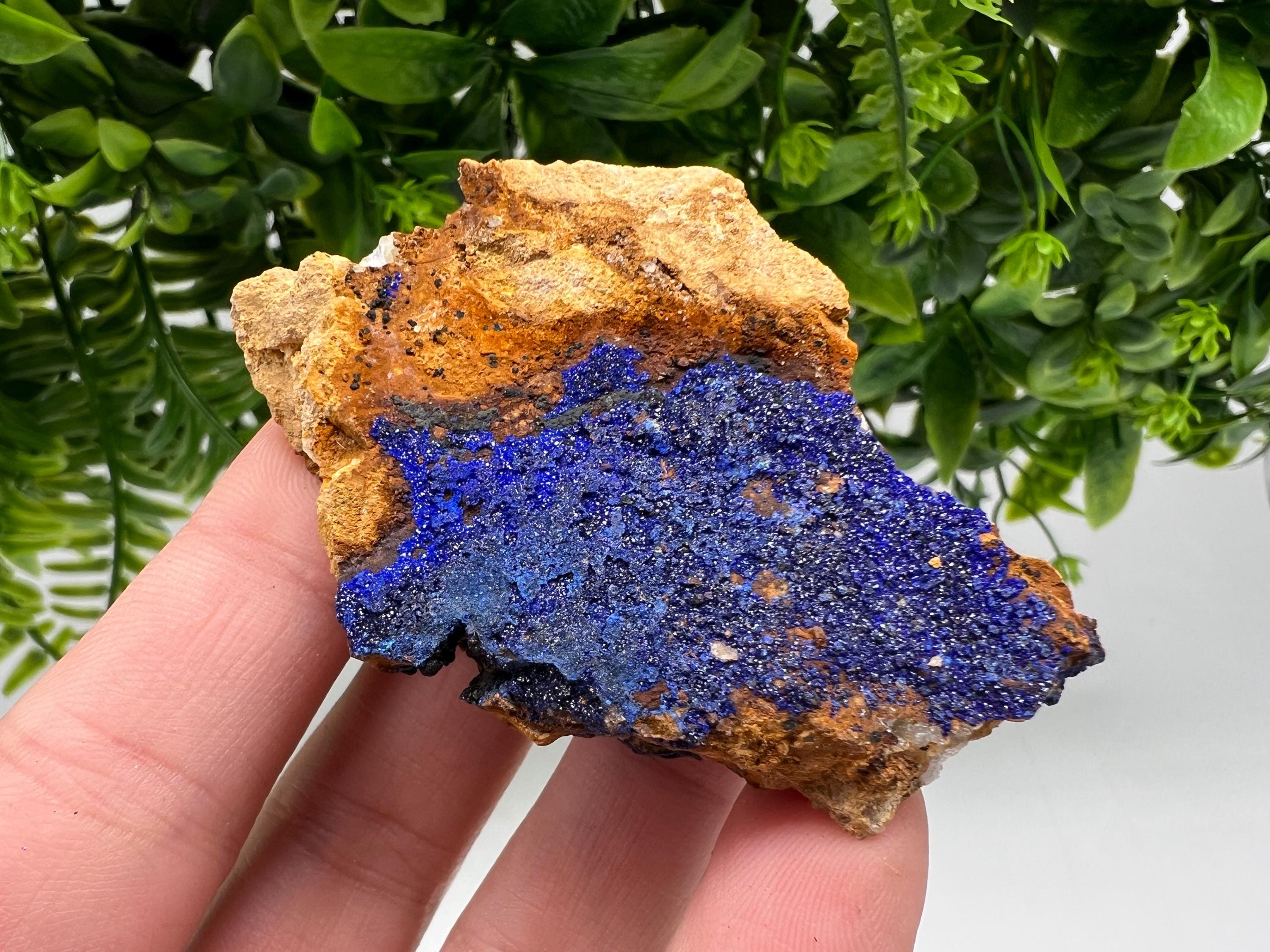 Azurite Malachite Mineral Specimen: Moroccan Blue-Green Crystal, Collector Stone