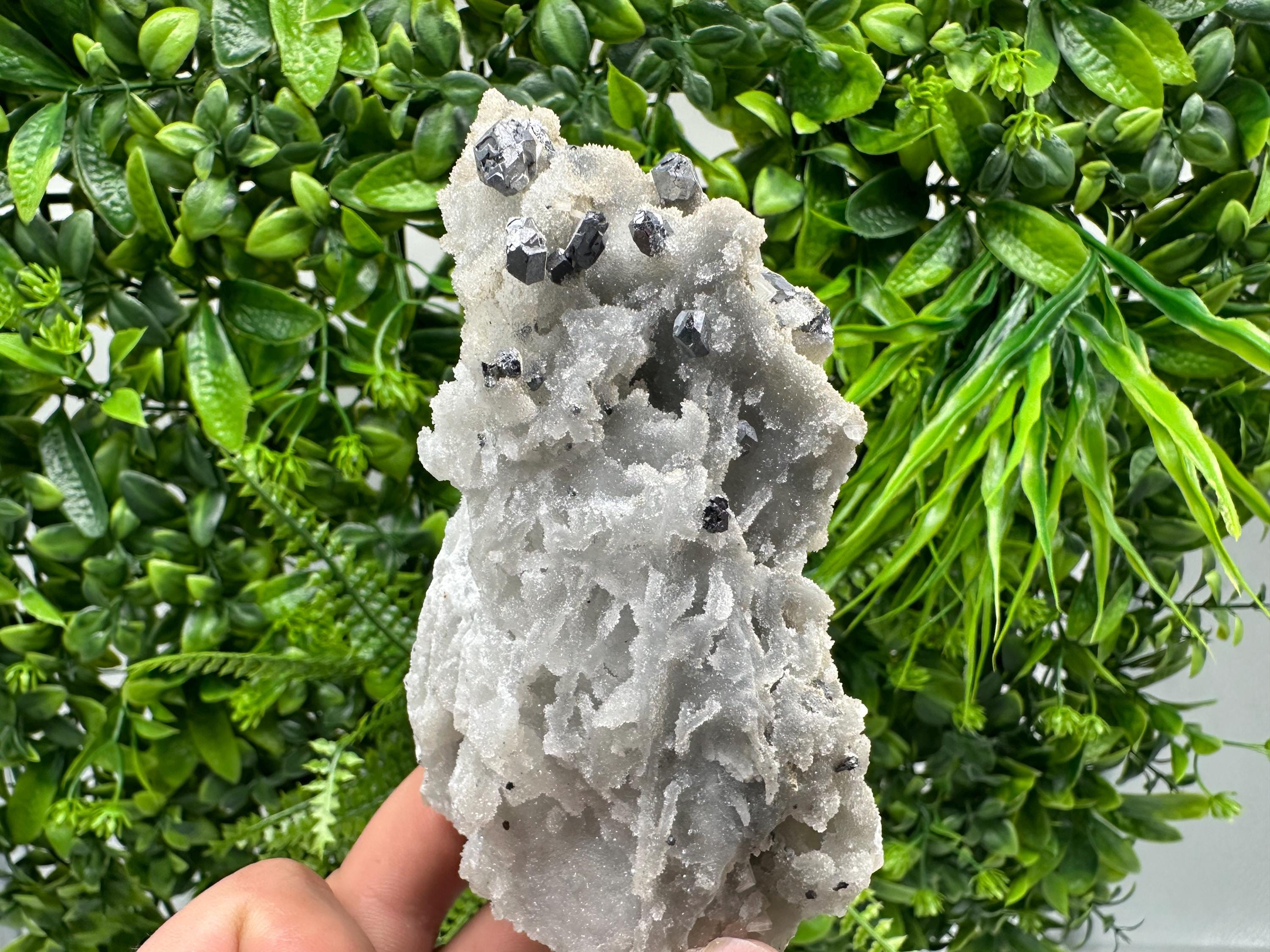 Galena Barite on Chalcedony Mineral Specimen, Bulgaria