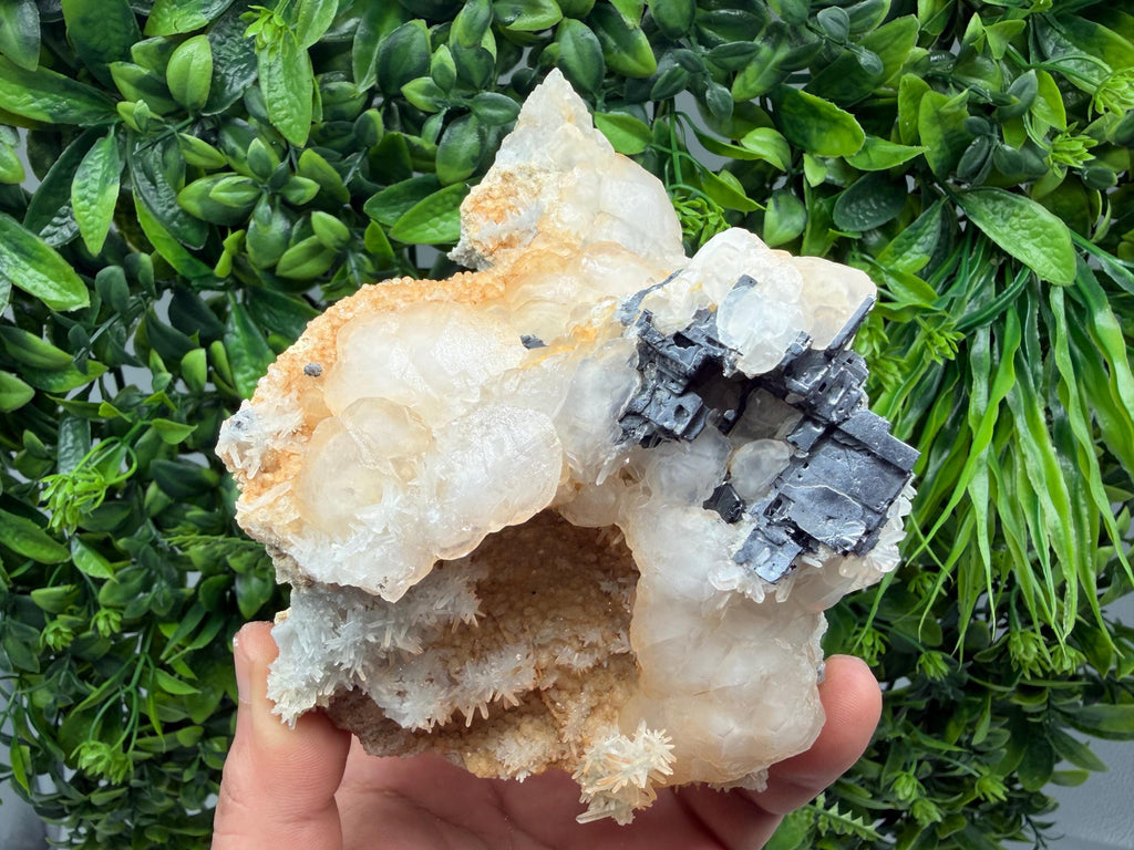 Collected Skeletal GALENA,Sphalerite,Quartz,Calcite from Krushev dol mine,Madan,Bulgaria,natural,collectible mineral specimen home decor