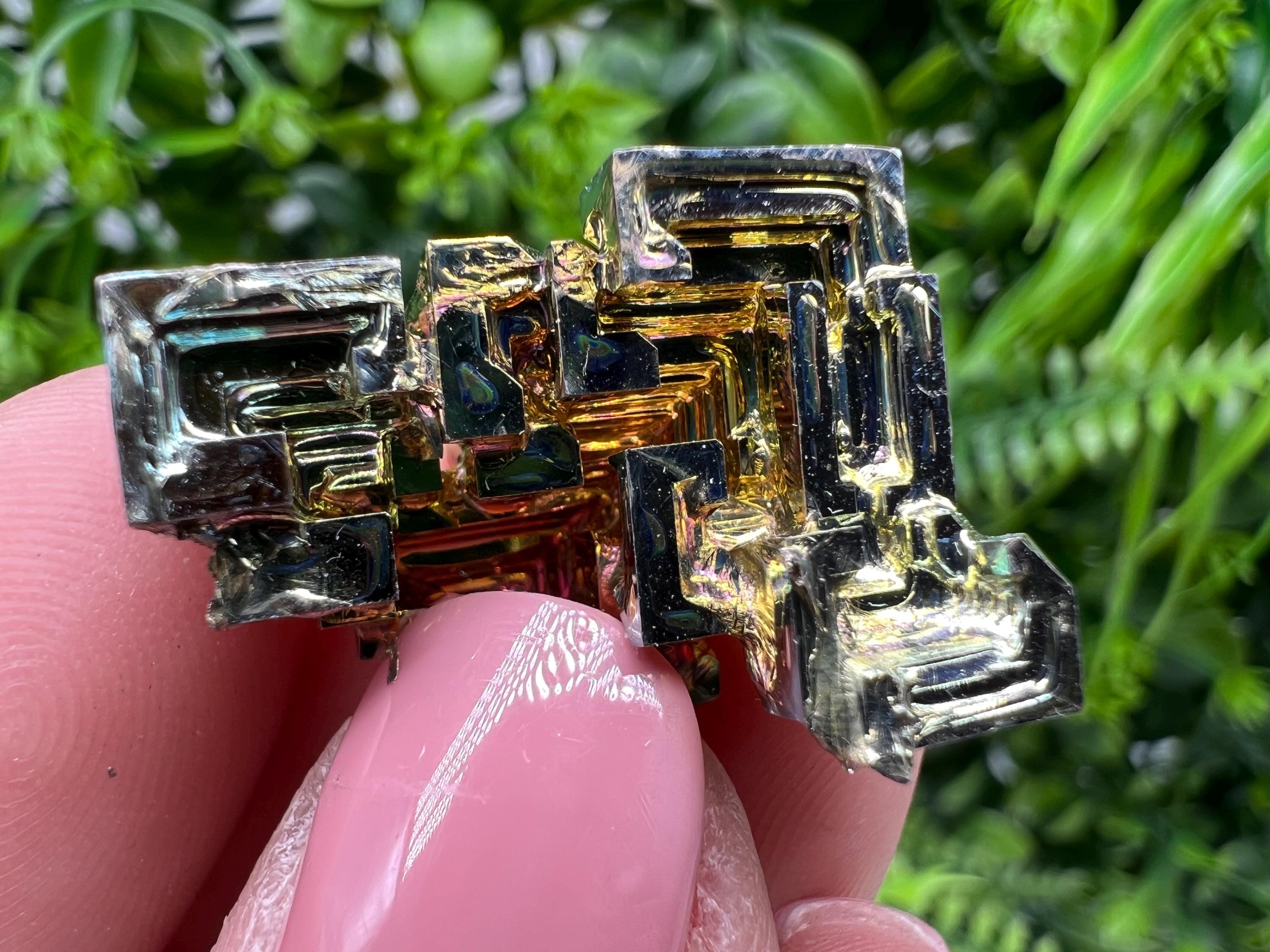 Rainbow Bismuth Crystal: Rare Gemstone Specimen, Colorful Stone