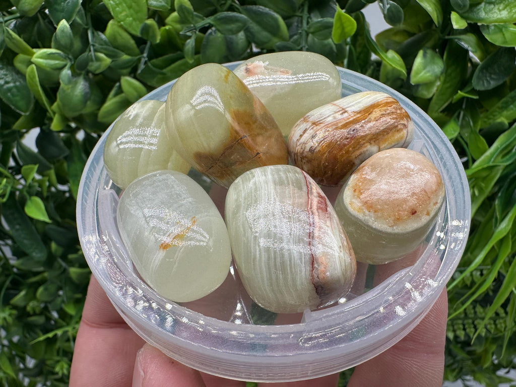 Green Marble Onyx Tumbled Stone: Polished Healing Crystal