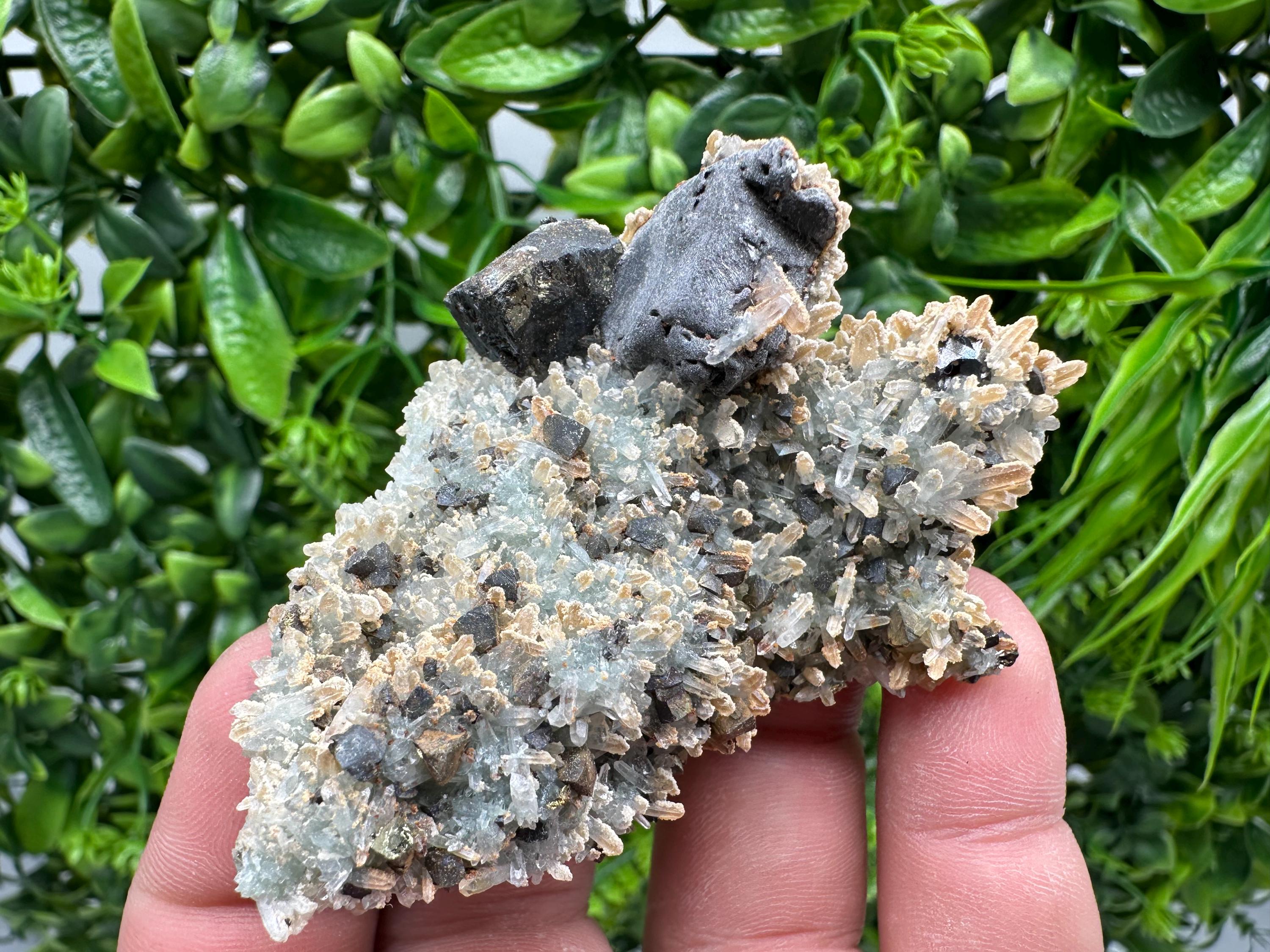 Skeletal Galena with Sphalerite and Calcite - Madan, Bulgaria