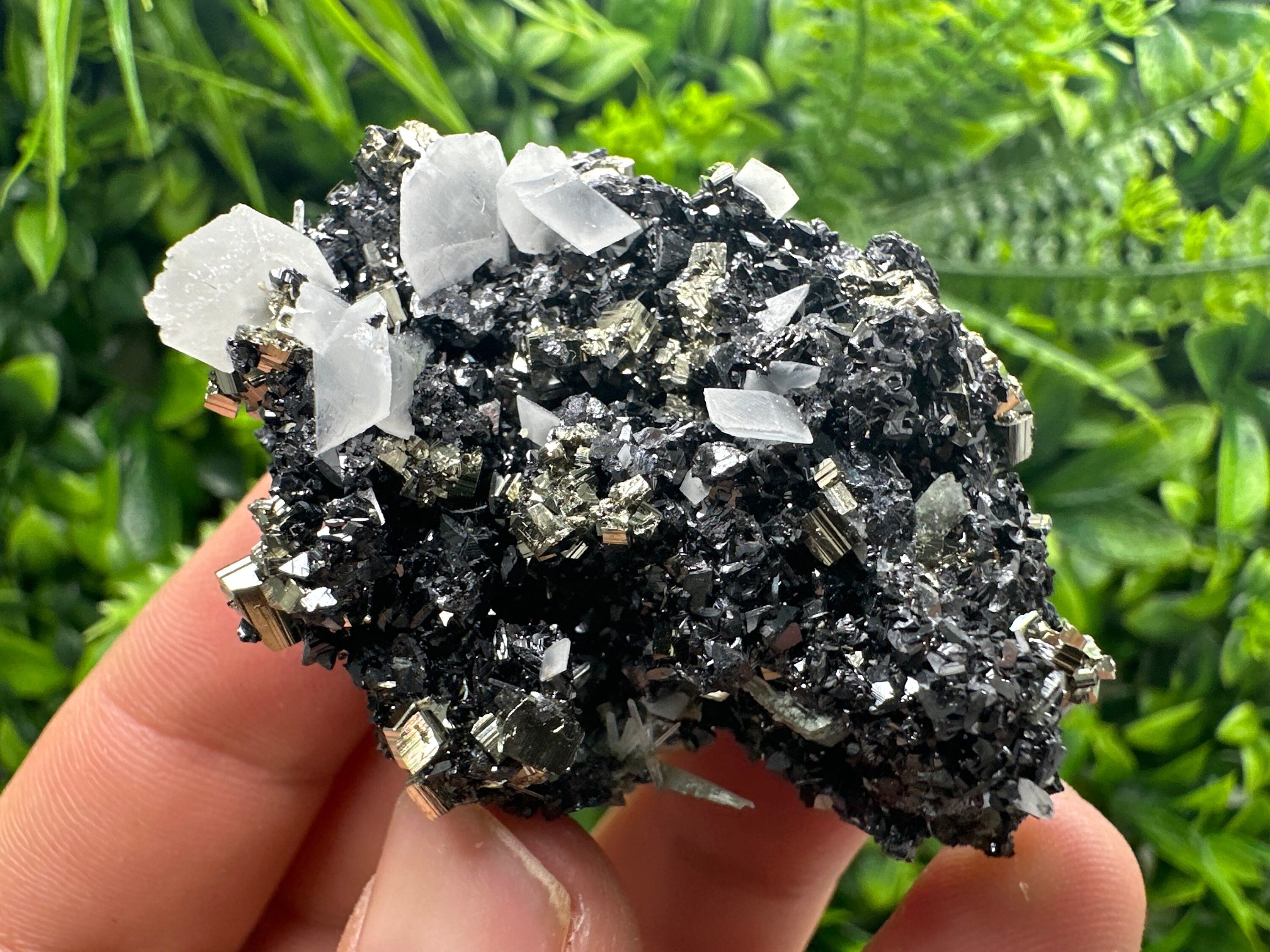 Pyrite Sphalerite Quartz Calcite Specimen: Borieva Mine, Bulgaria