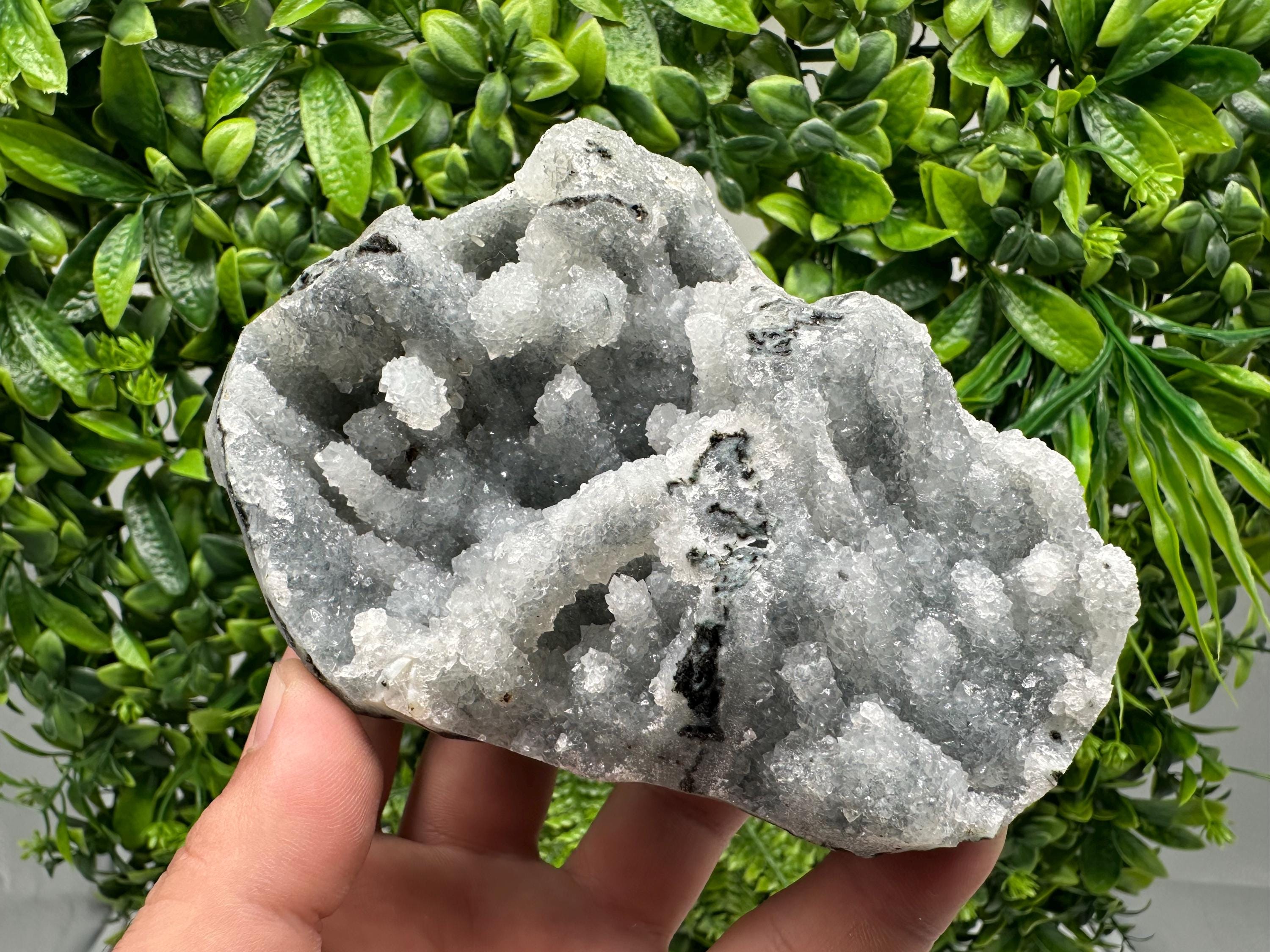 Natural Chalcedony Crystal Specimen, Indian Mineral Collection, Home Decor