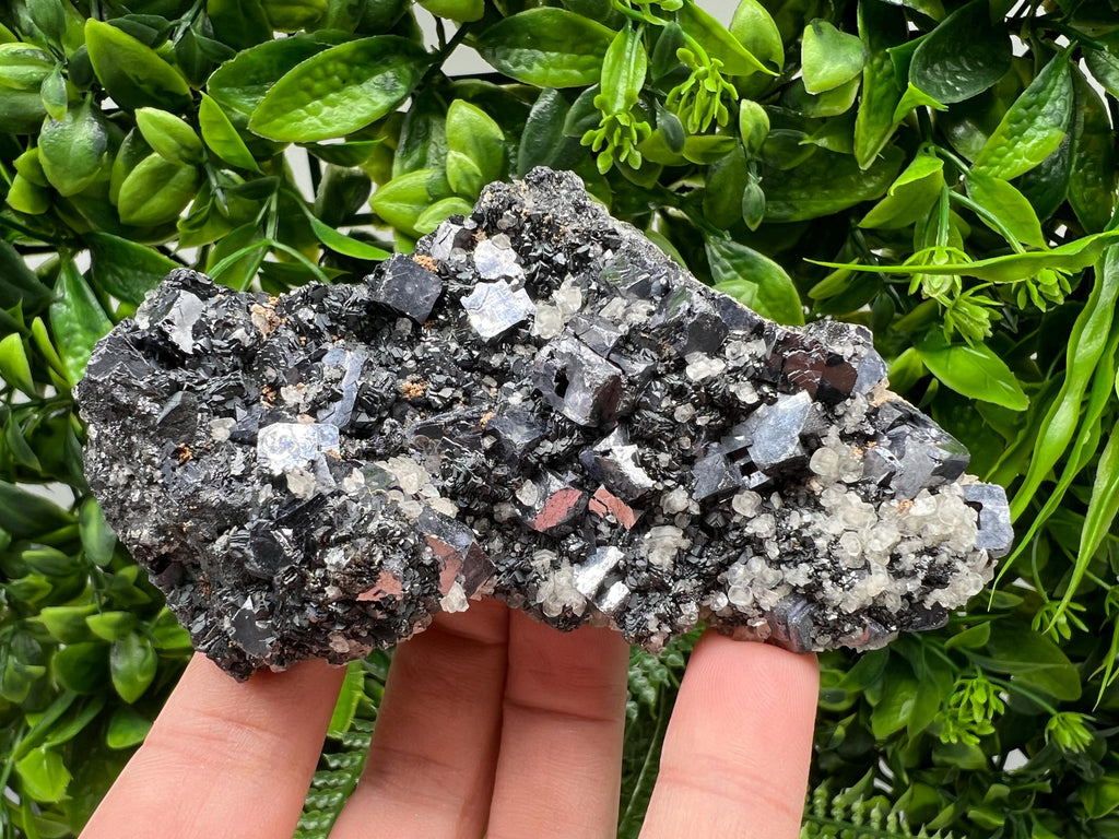 Wonderful Shiny Galena,Chalcopyrite on Calcite From Borieva mine,Bulgaria,Natural,collection mineral specimen,gift,home decor crystal,clust