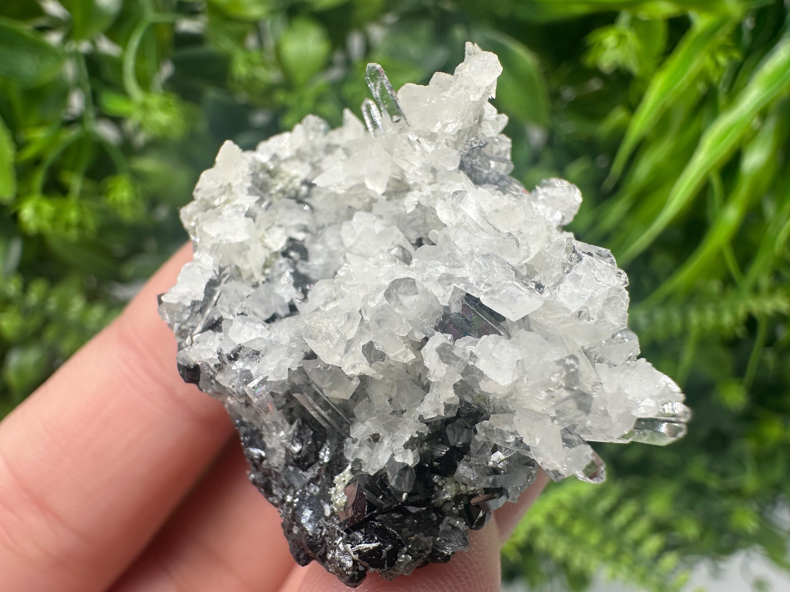 Calcite on Quartz Mineral Specimen, Borieva Mine, Bulgaria