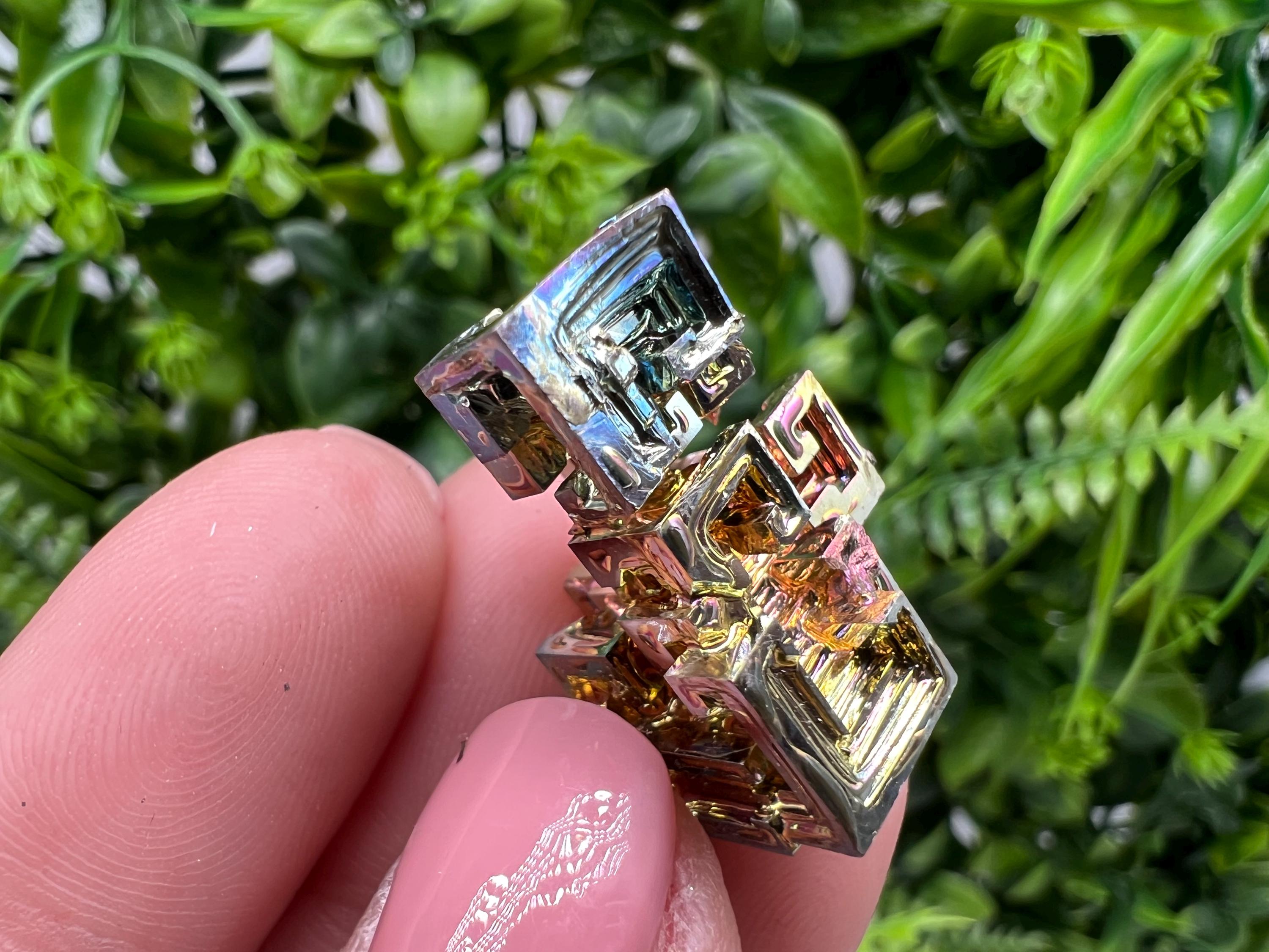 Rainbow Bismuth Crystal: Rare Gemstone Specimen, Colorful Stone