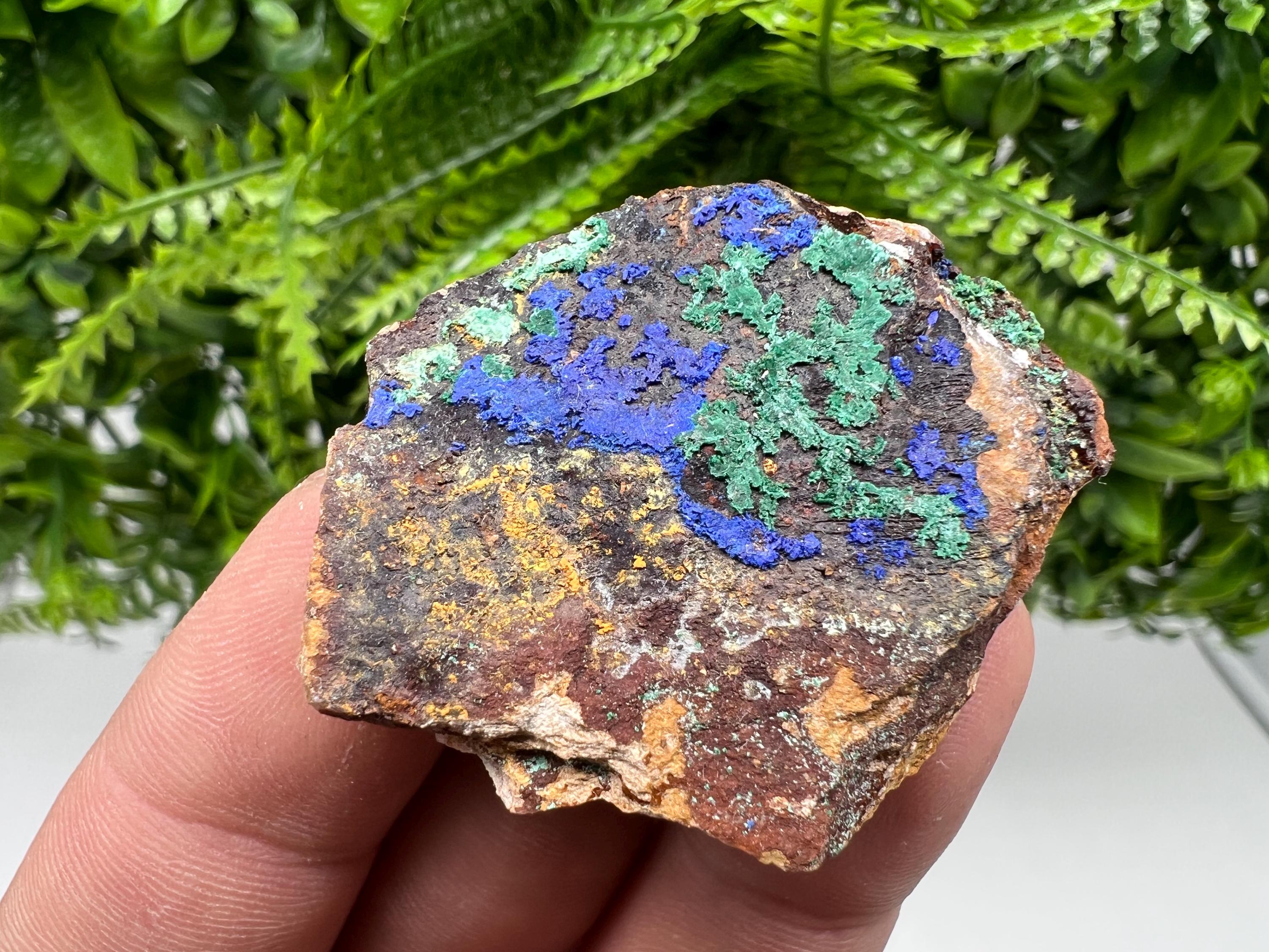 Moroccan Azurite and Malachite Mineral Specimen, Rare Crystal Collection