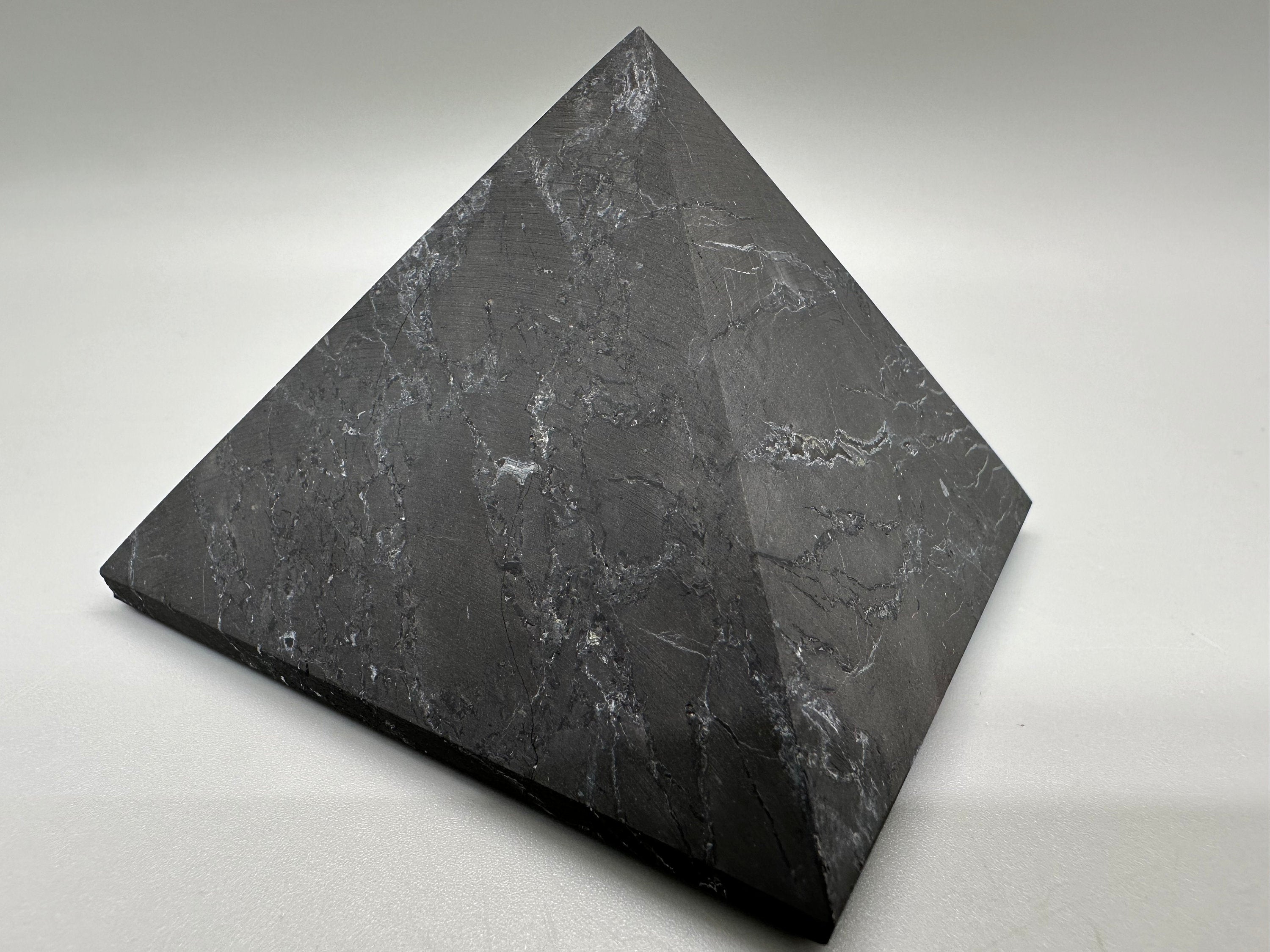 Shungite Pyramid (7cm): EMF & 5G Protection, Healing Crystal