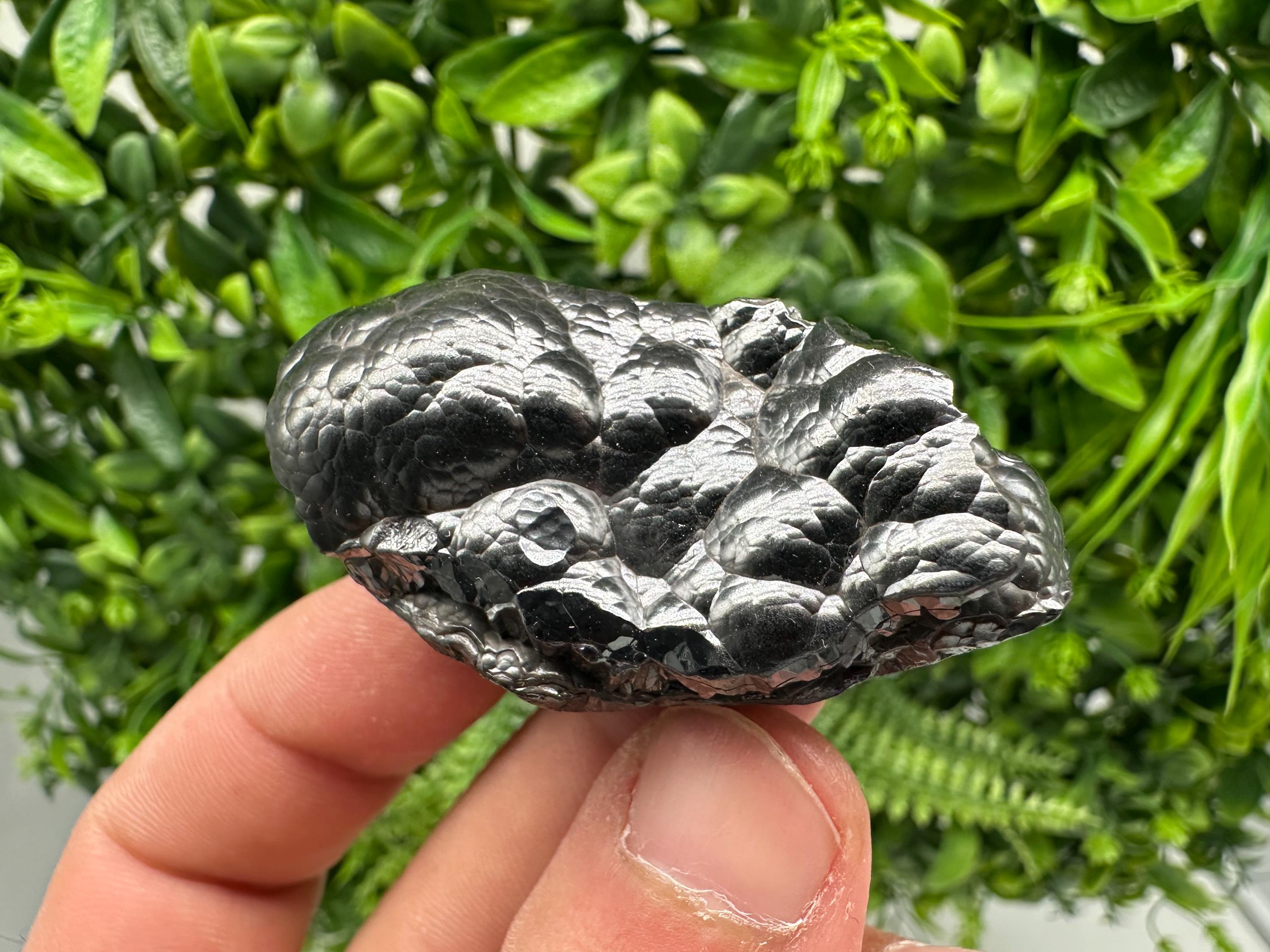 Botryoidal Black Hematite Specimen: Moroccan Crystal for Reiki Chakra