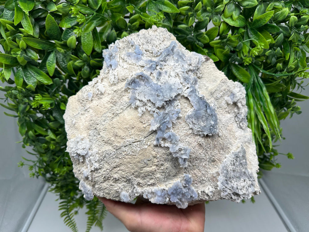 Rare Light Blue Chalcedony Specimen: Bulgarian Mineral Collection, Home Decor Stone