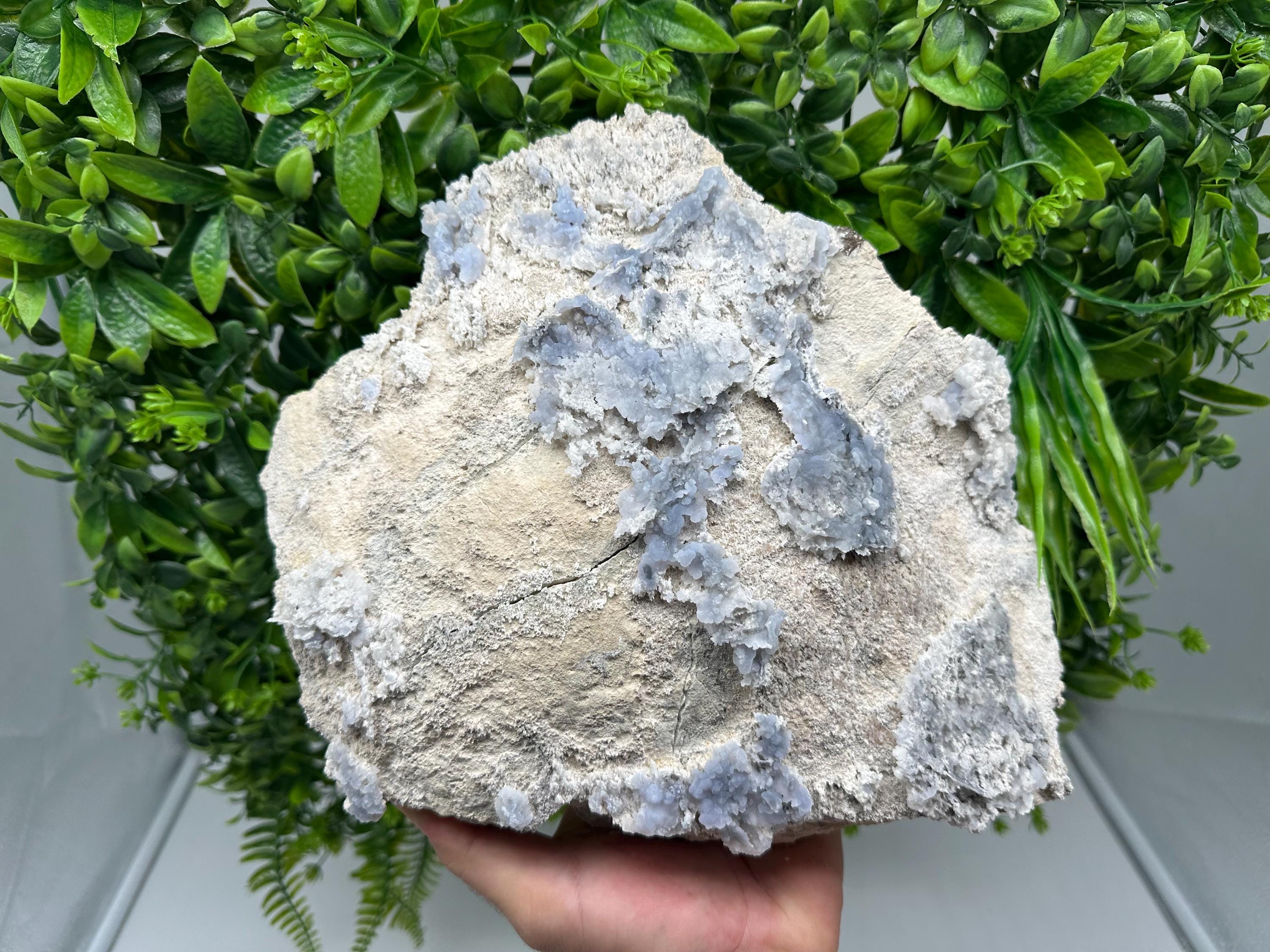 Rare Light Blue Chalcedony Specimen: Bulgarian Mineral Collection, Home Decor Stone