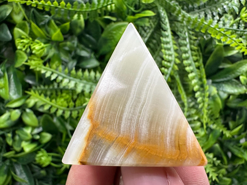 Green Marble Onyx Crystal Pyramid: Healing Stone (3.5cm)