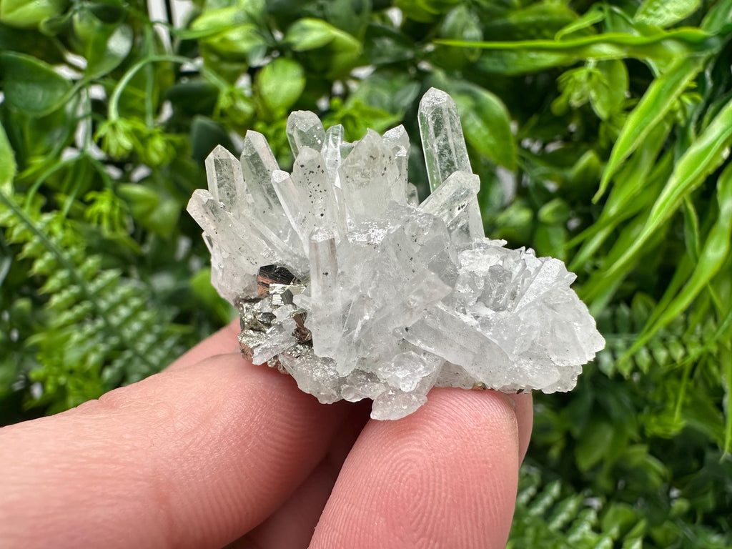 Pyrite on Green Quartz, Bulgaria Mineral Specimen, Home Decor Stone
