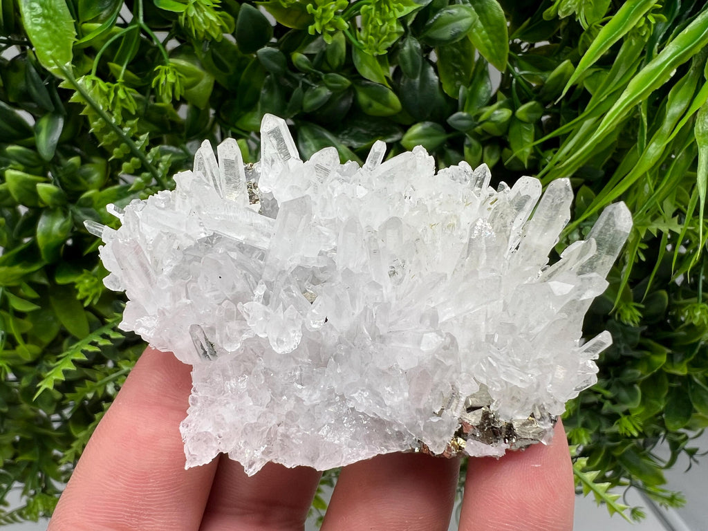 Transparent Chlorite Quartz Crystal Cluster - Madan, Bulgaria