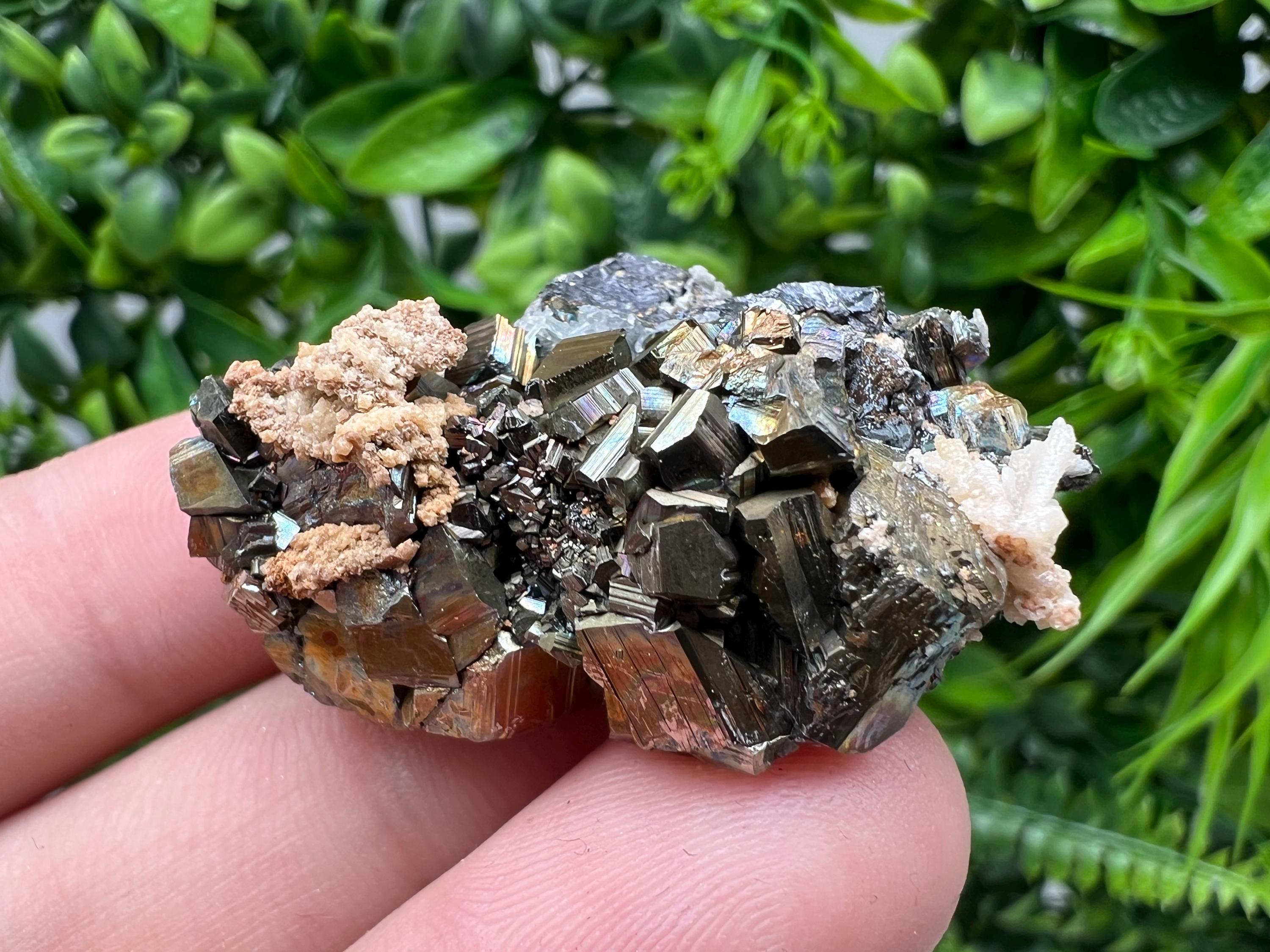 Rainbow Pyrite Siderite Mineral Specimen: Madan Bulgaria Crystal