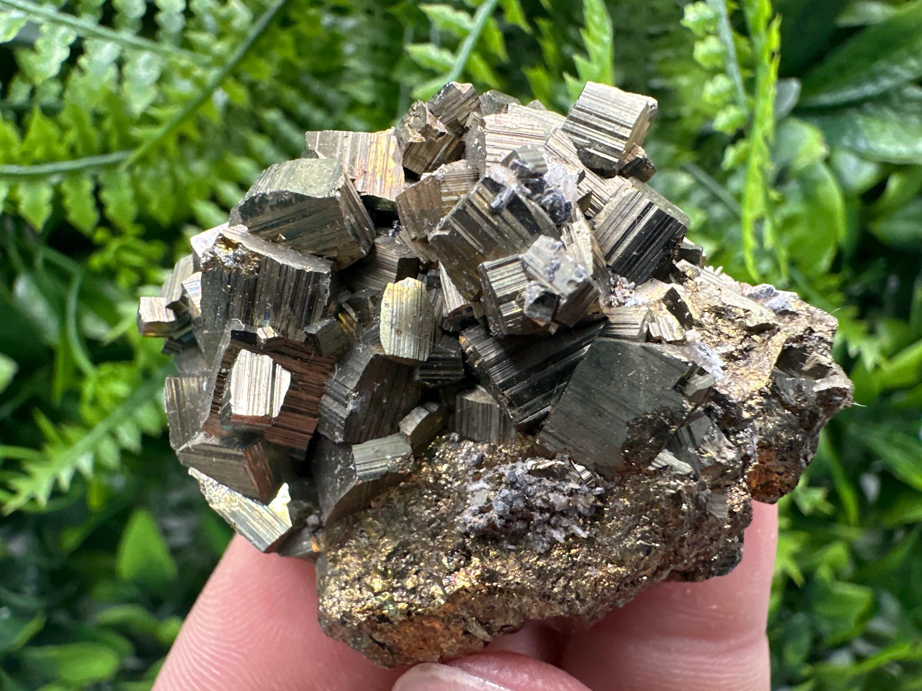 Rainbow Pyrite Cluster from Bulgaria: Home Decor Gift