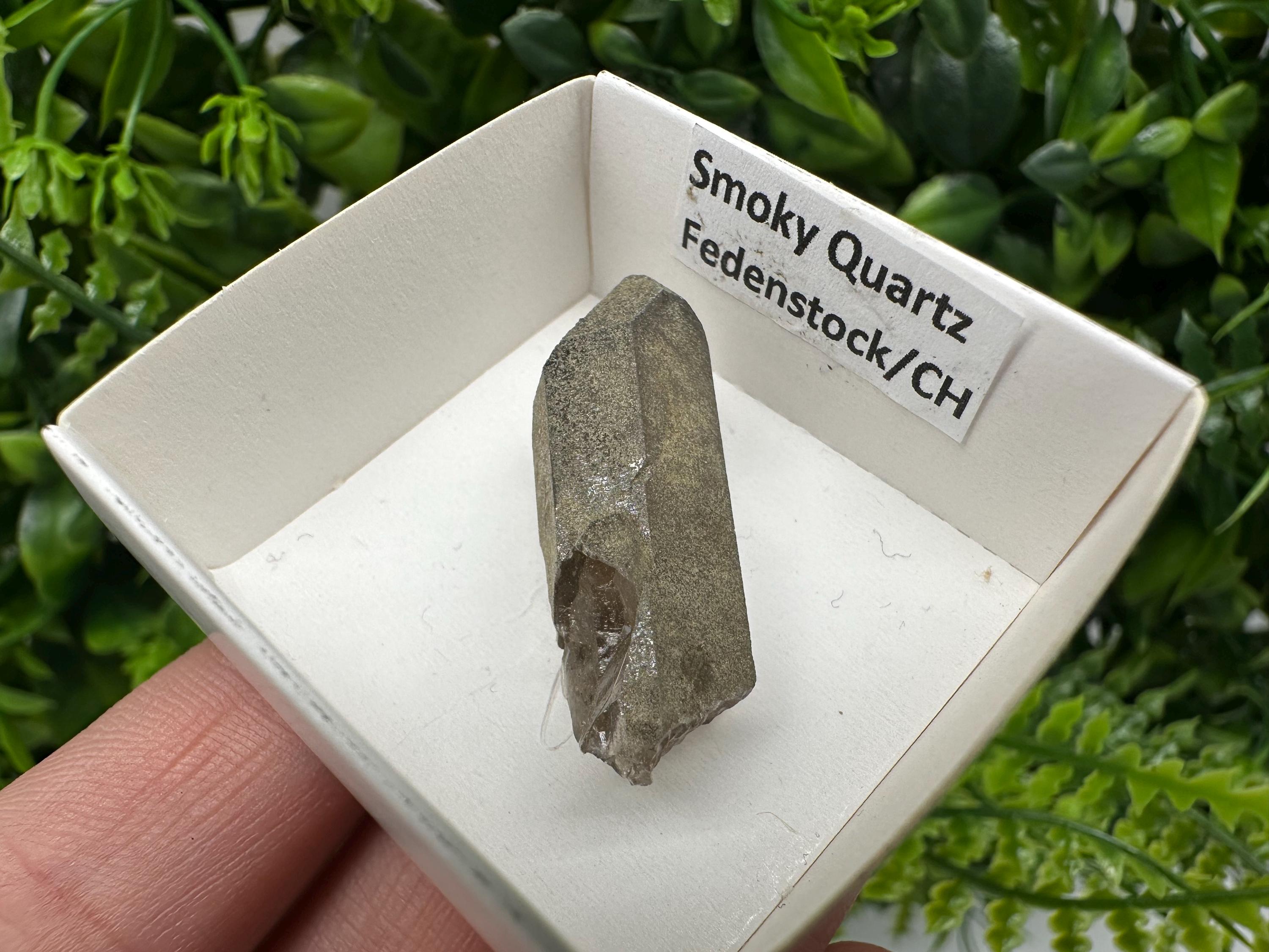 Rare Fedenstock Smoky Quartz Point, Swiss Mineral Specimen (35mm)