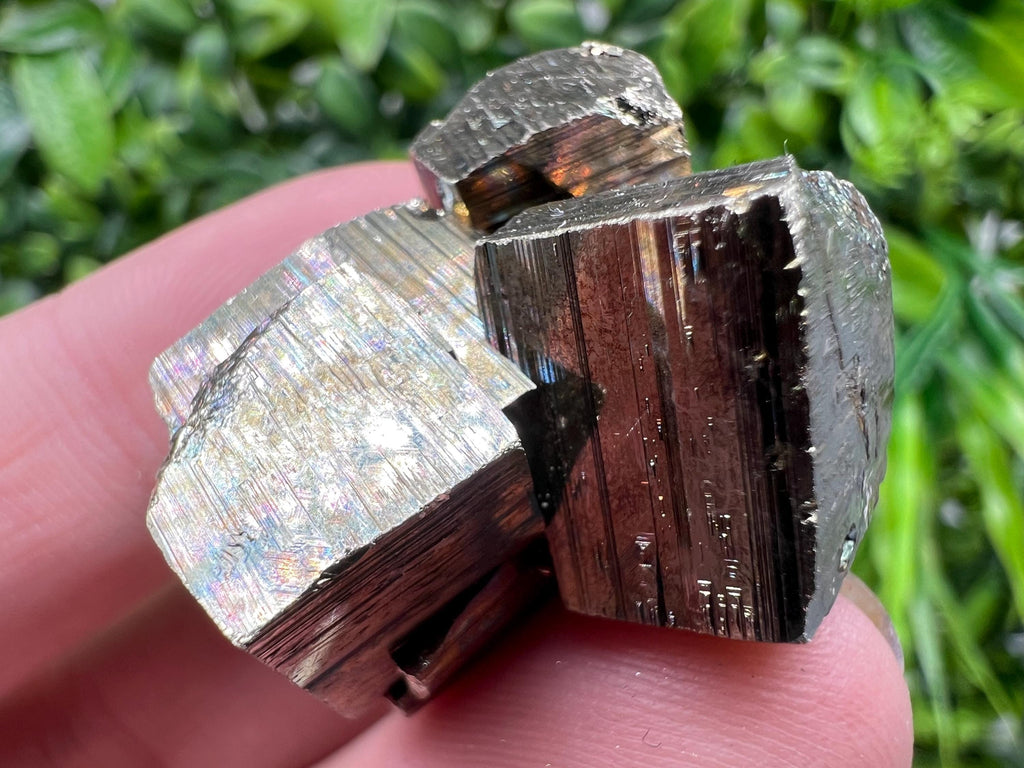 Rainbow Pyrite with Calcite, Natural Minerals Souvenir, Borieva Bulgaria
