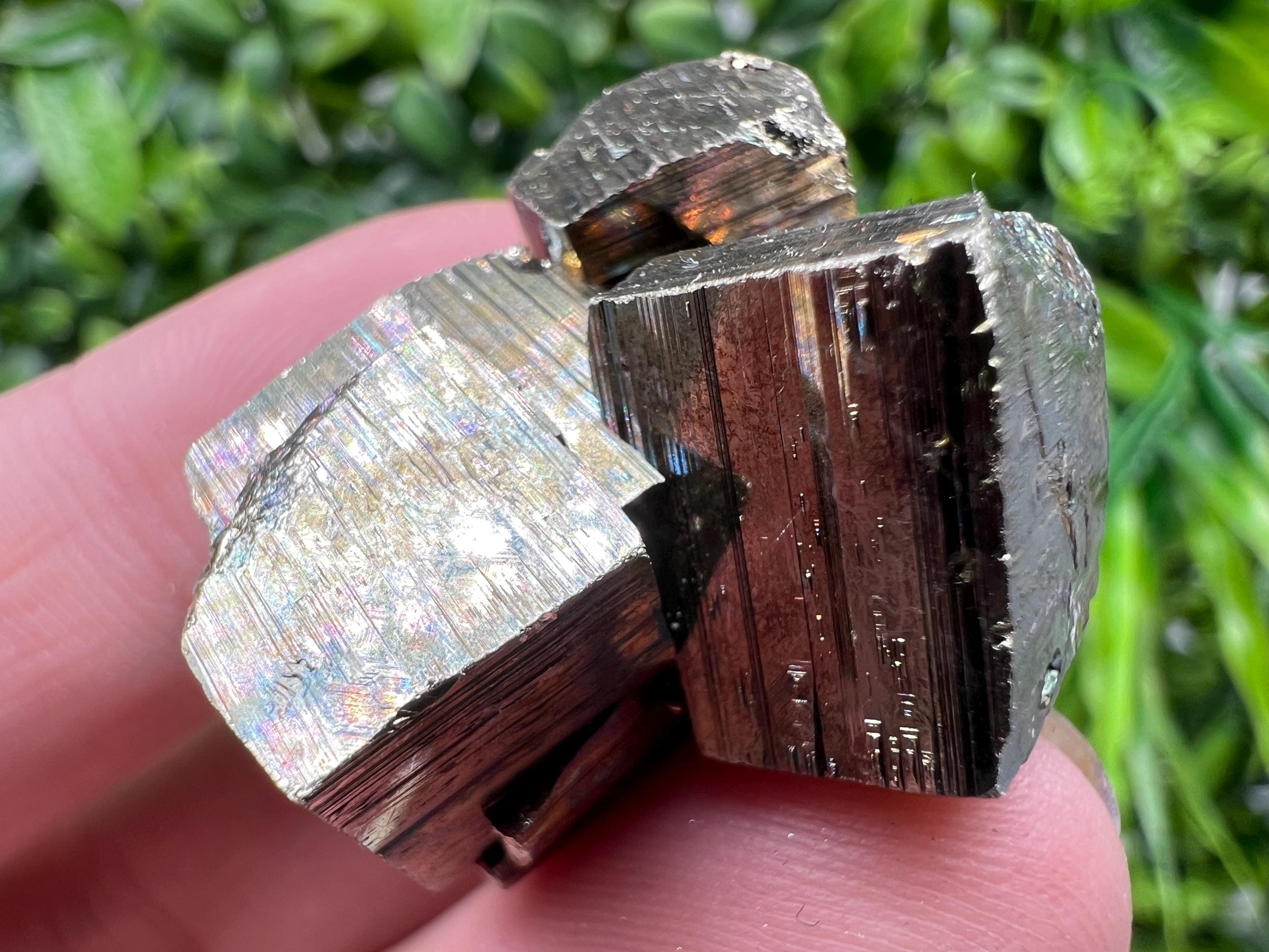Rainbow Pyrite with Calcite, Natural Minerals Souvenir, Borieva Bulgaria