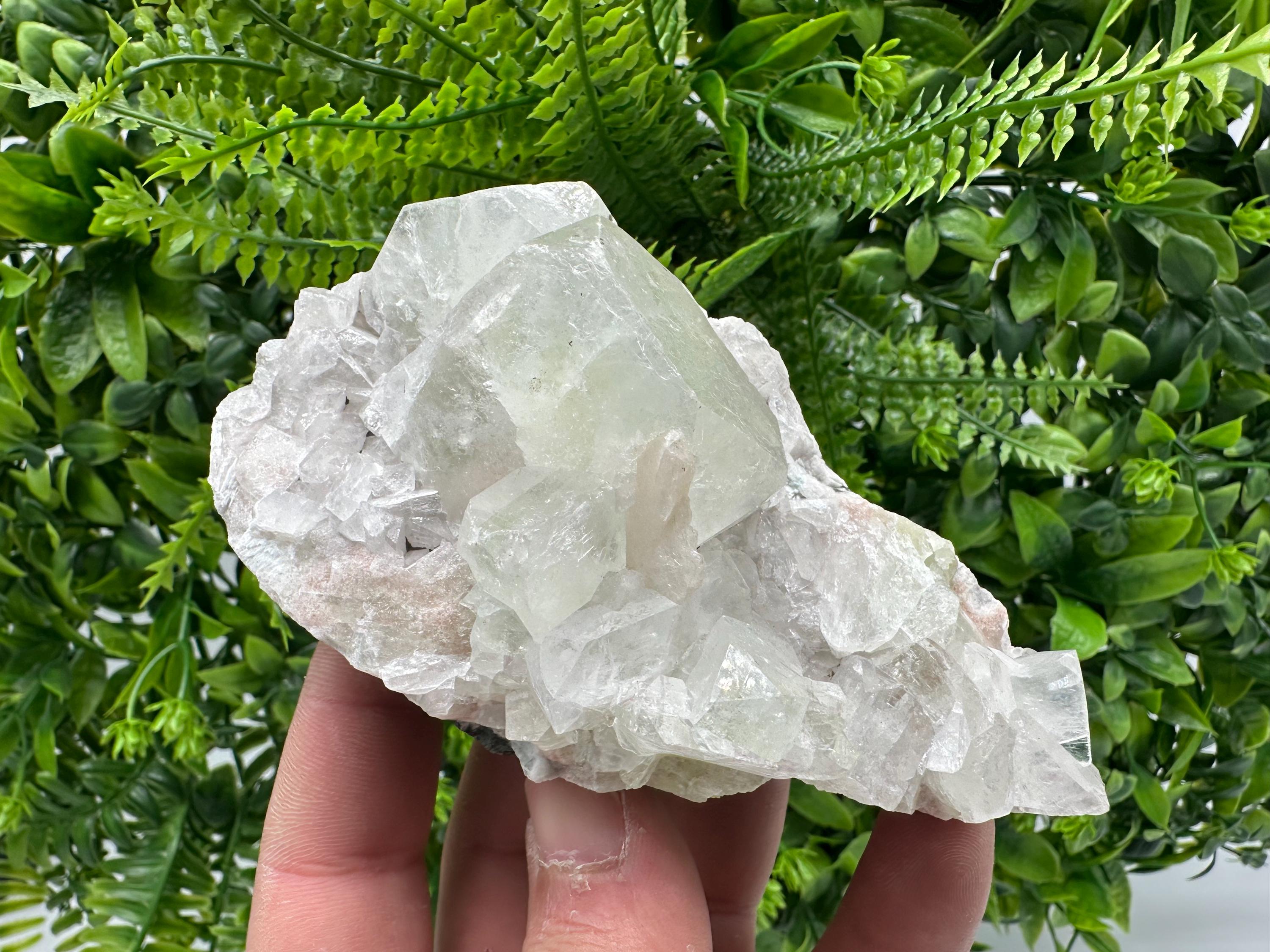 Apophyllite Stilbite on Chalcedony, India Crystal Specimen