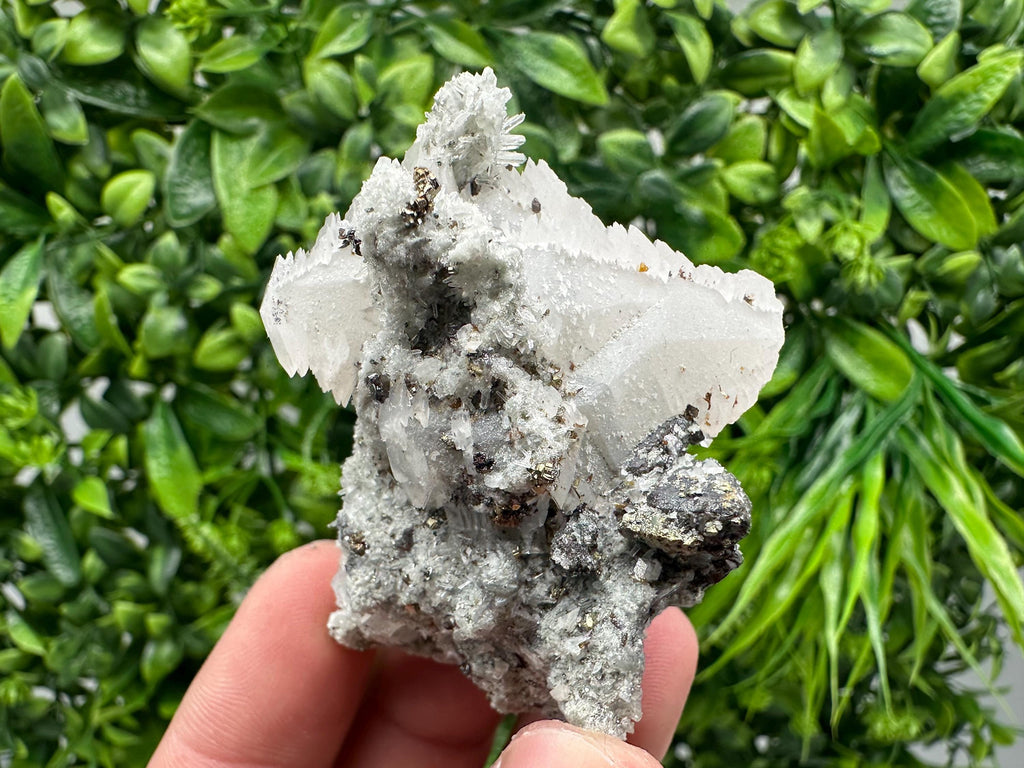 UV Calcite, Pyrite, Chlorite Mineral Specimen, Borieva Mine, Bulgaria